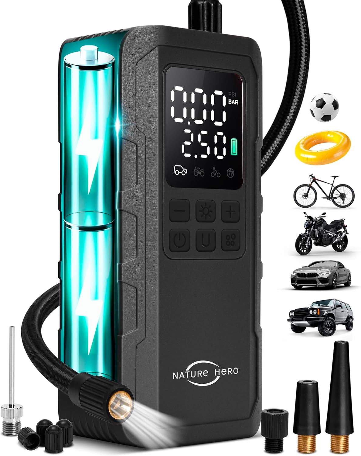 Tire Inflator Portable Air Compressor - 150PSI Air Compressor Portable Tire Infl...