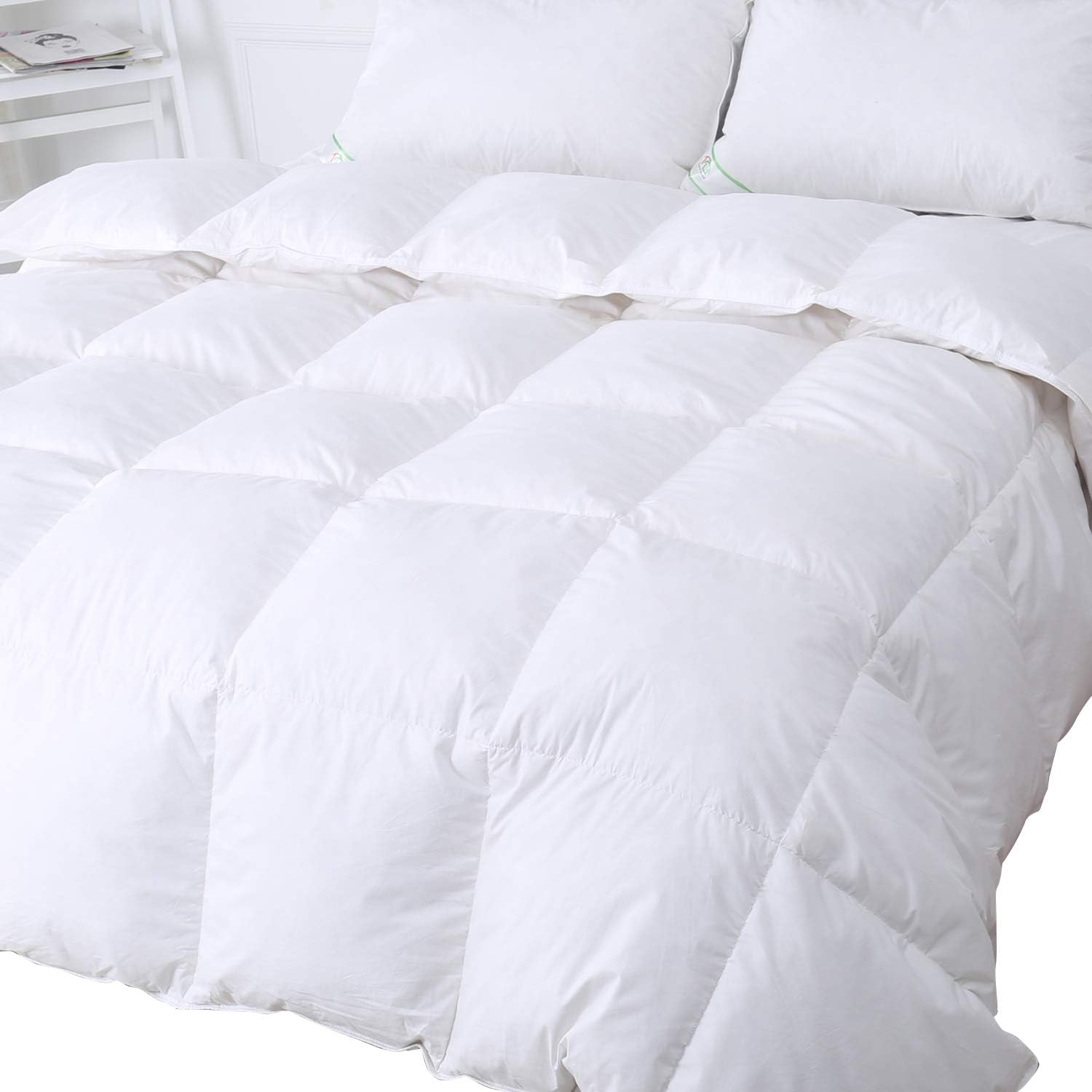 SUFUEE Duvet Double - 50% White Goose Feather & 50% Down Duvet 13.5 Tog Insert 3...