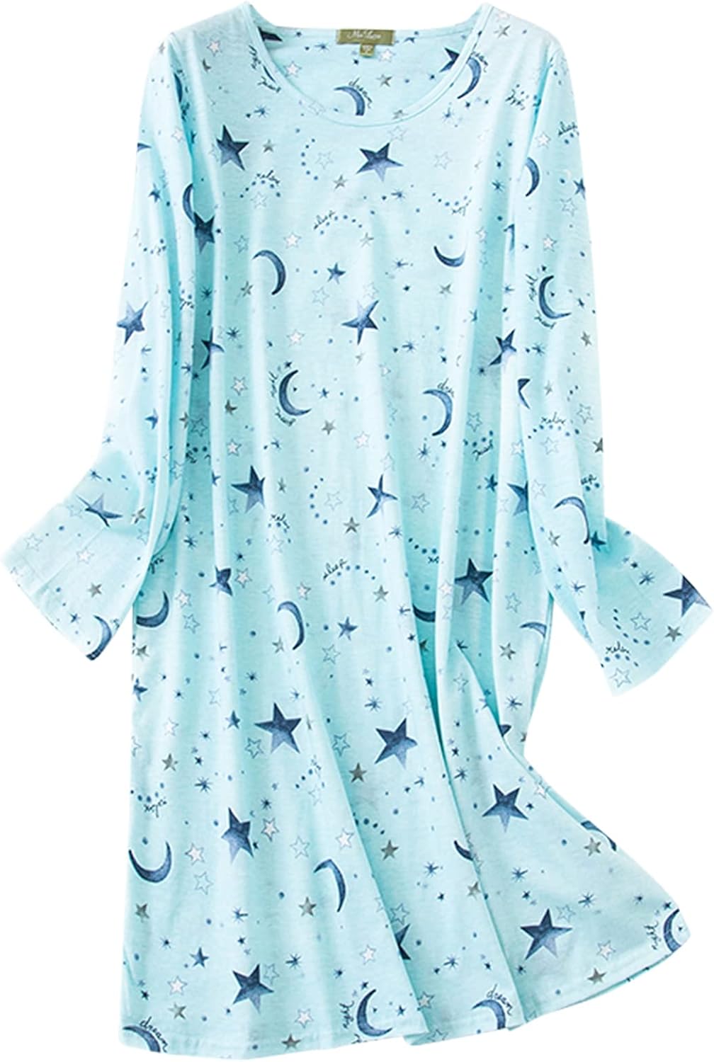 American Trends Womens Long Sleeve Nightgowns Sleep Shirts Night Shirts Night Go...