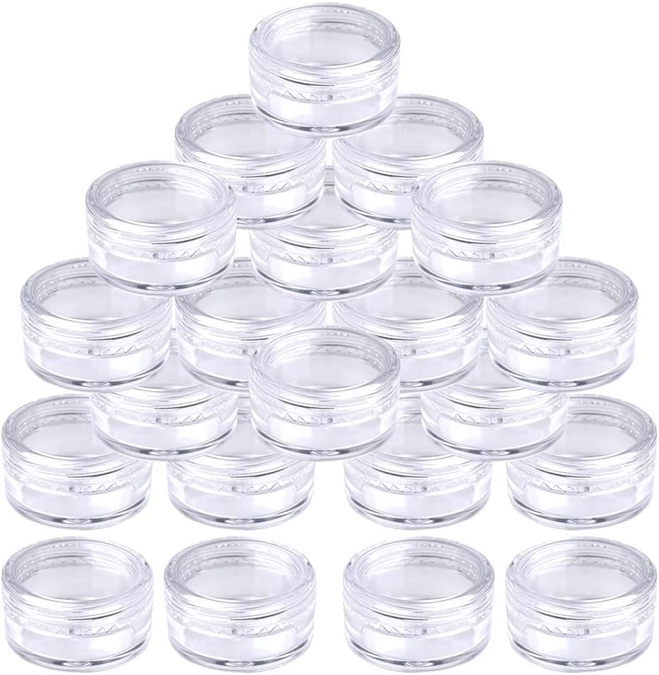 kuou 50 Pcs Empty Plastic Cosmetic Jars, 5ml Sample Containers Pots Bottles with...