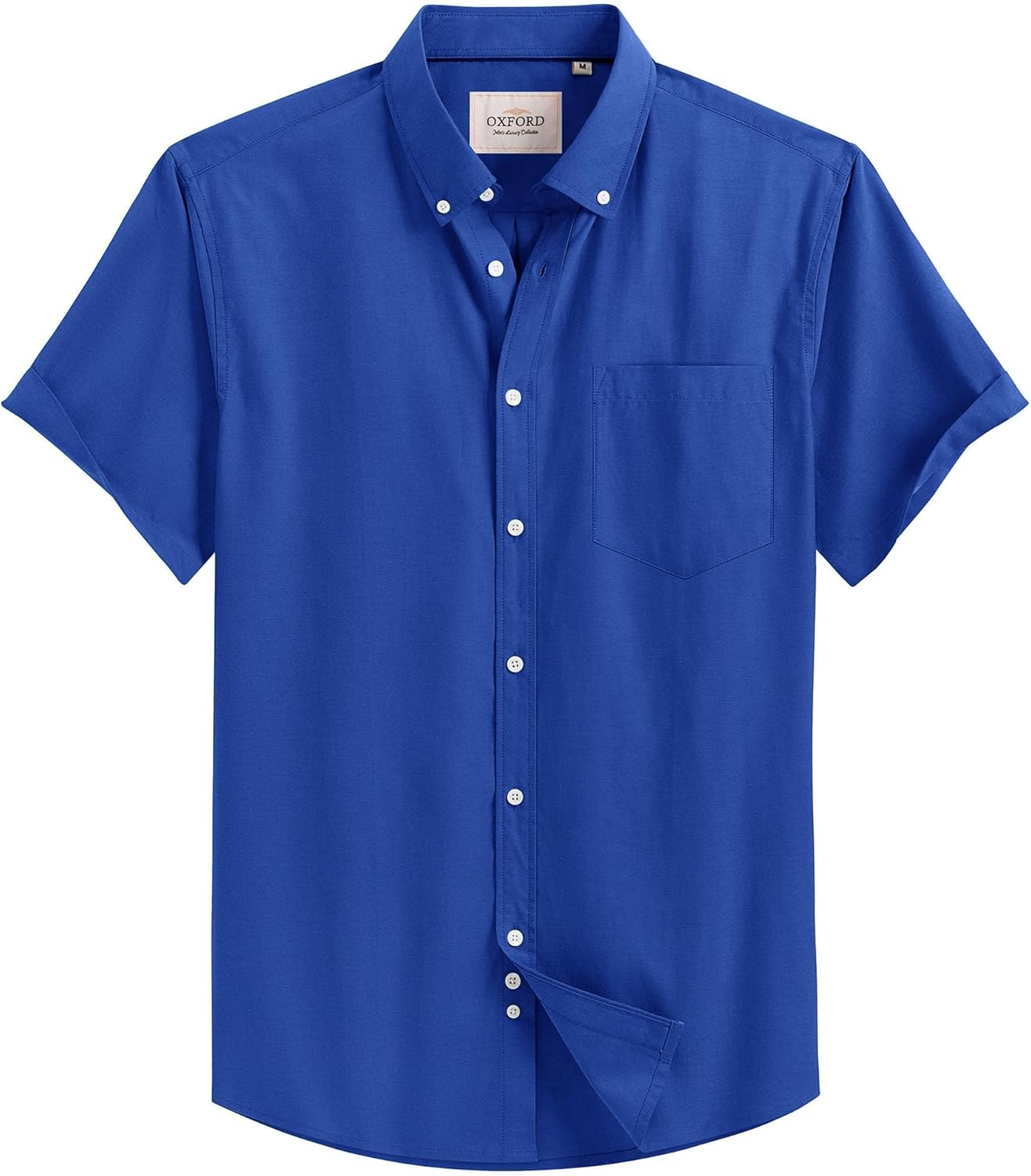 Alimens & Gentle Men's Short Sleeve Oxford Shirt Regular Fit Button Down Collar...