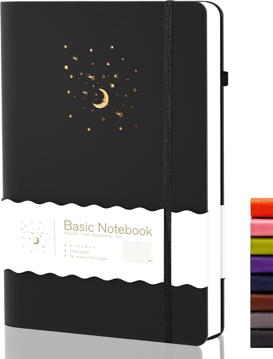 CAGIE Lined Journal Notebook for Work, 196 Pages, 5.7" x 8.3", Hardcover Noteboo...
