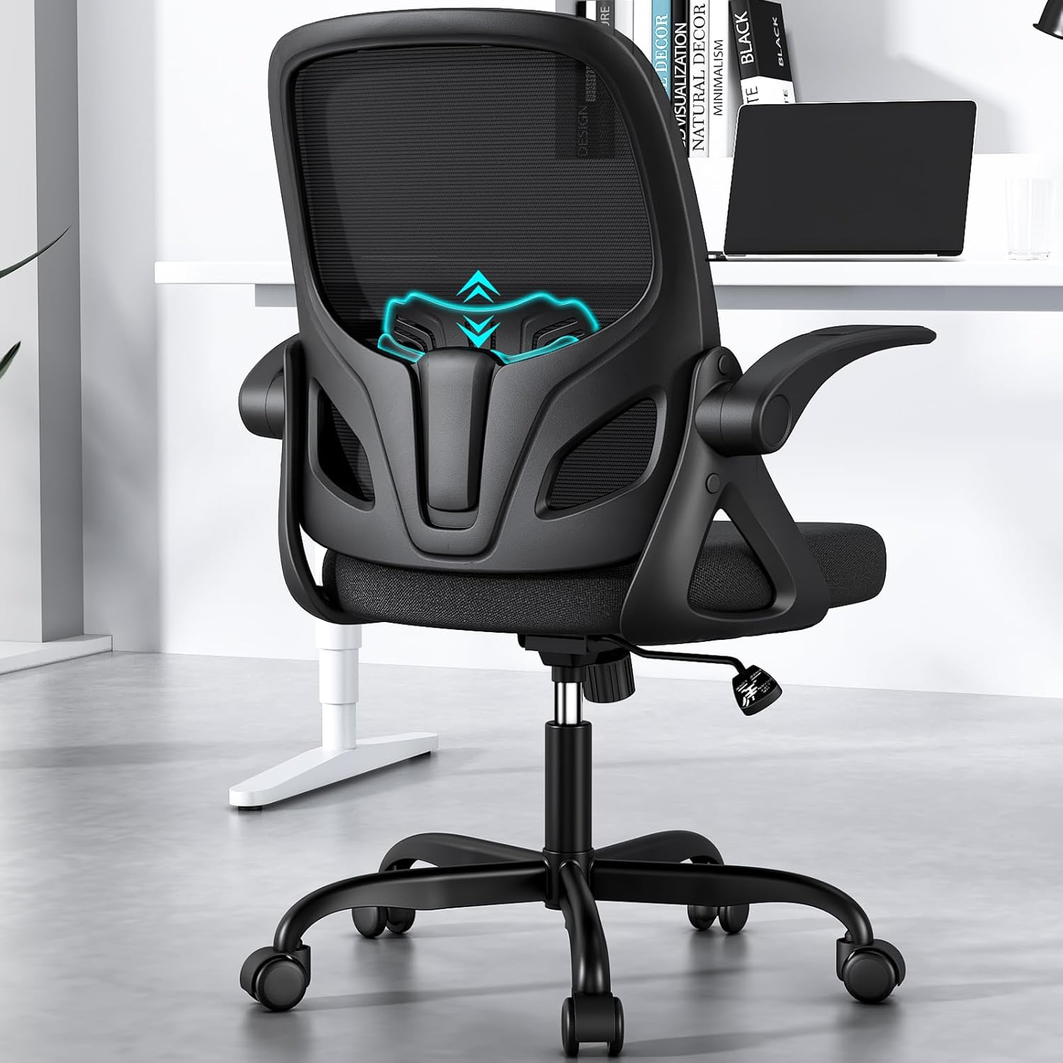 Home Desk Chair with Back Supportive Lumbar Support, Breathable Double Mesh Cush...