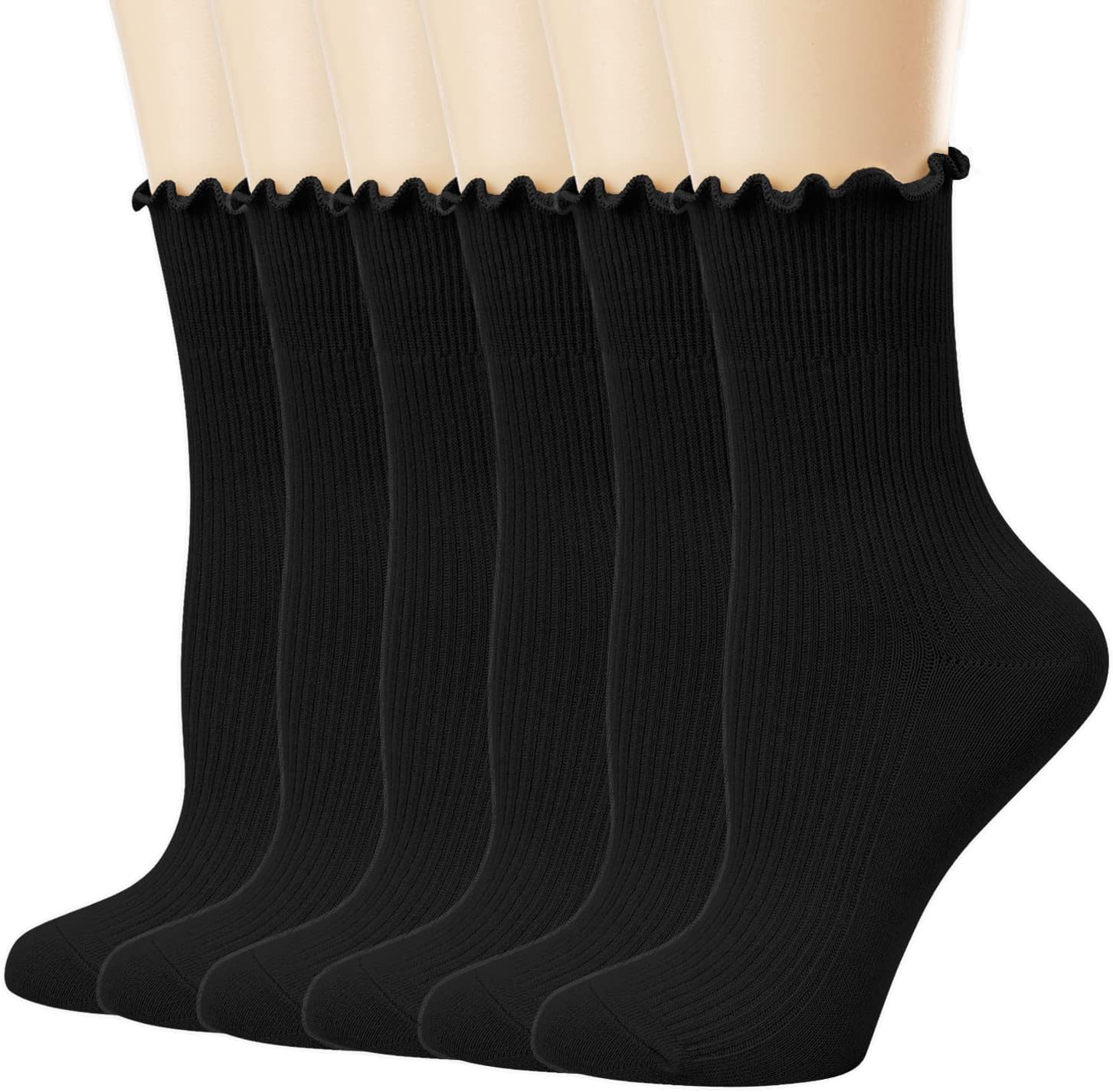 Mcool Mary Womens Socks, Ruffle Turn-Cuff Casual Crew Socks Breathable Cool Knit...