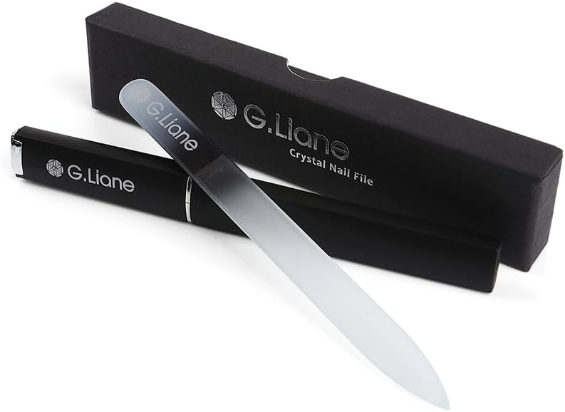 G.Liane Crystal Glass Nail Files Professional Double Sided Etched Glass Nail Fil...