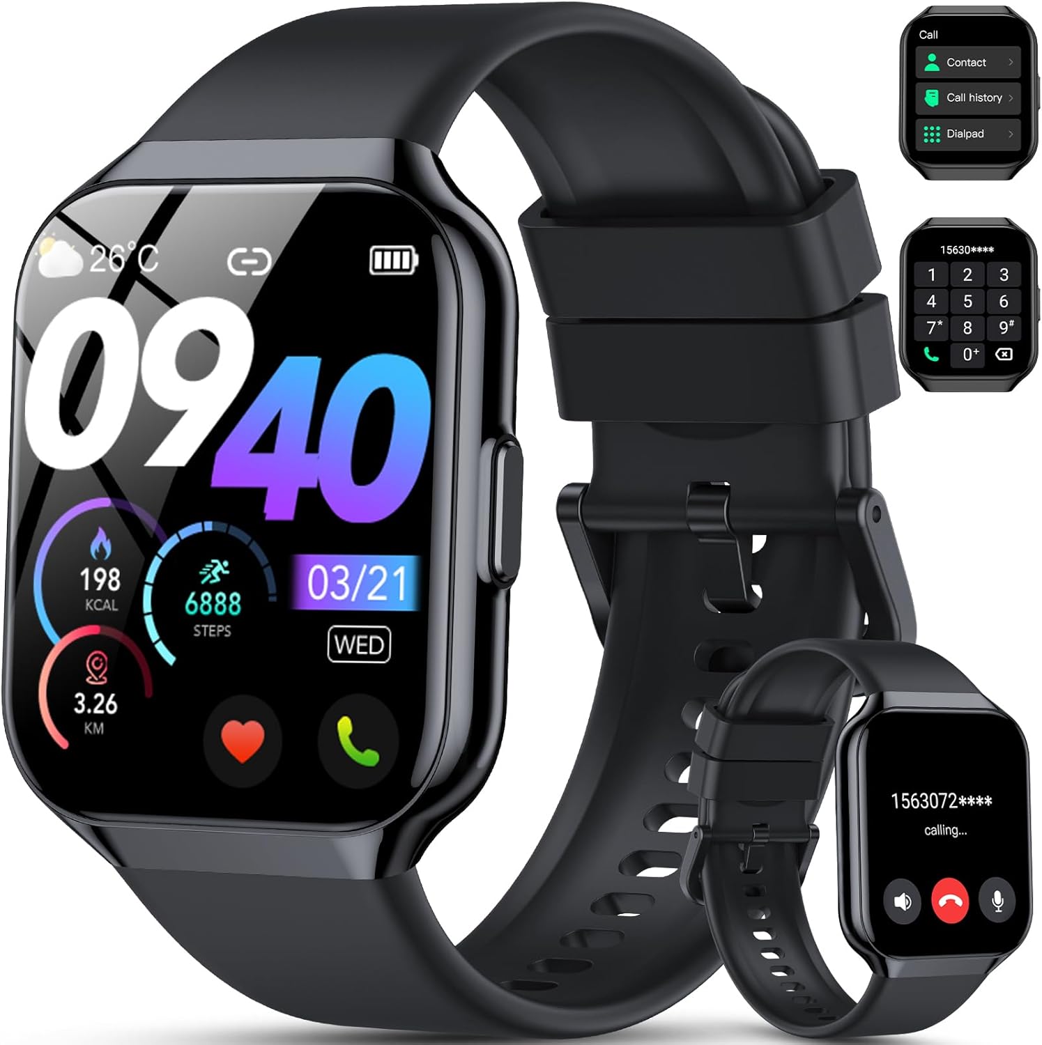 Smart Watch for Men Women (Answer/Make Call), 1.96" HD Smartwatch Fitness Activi...