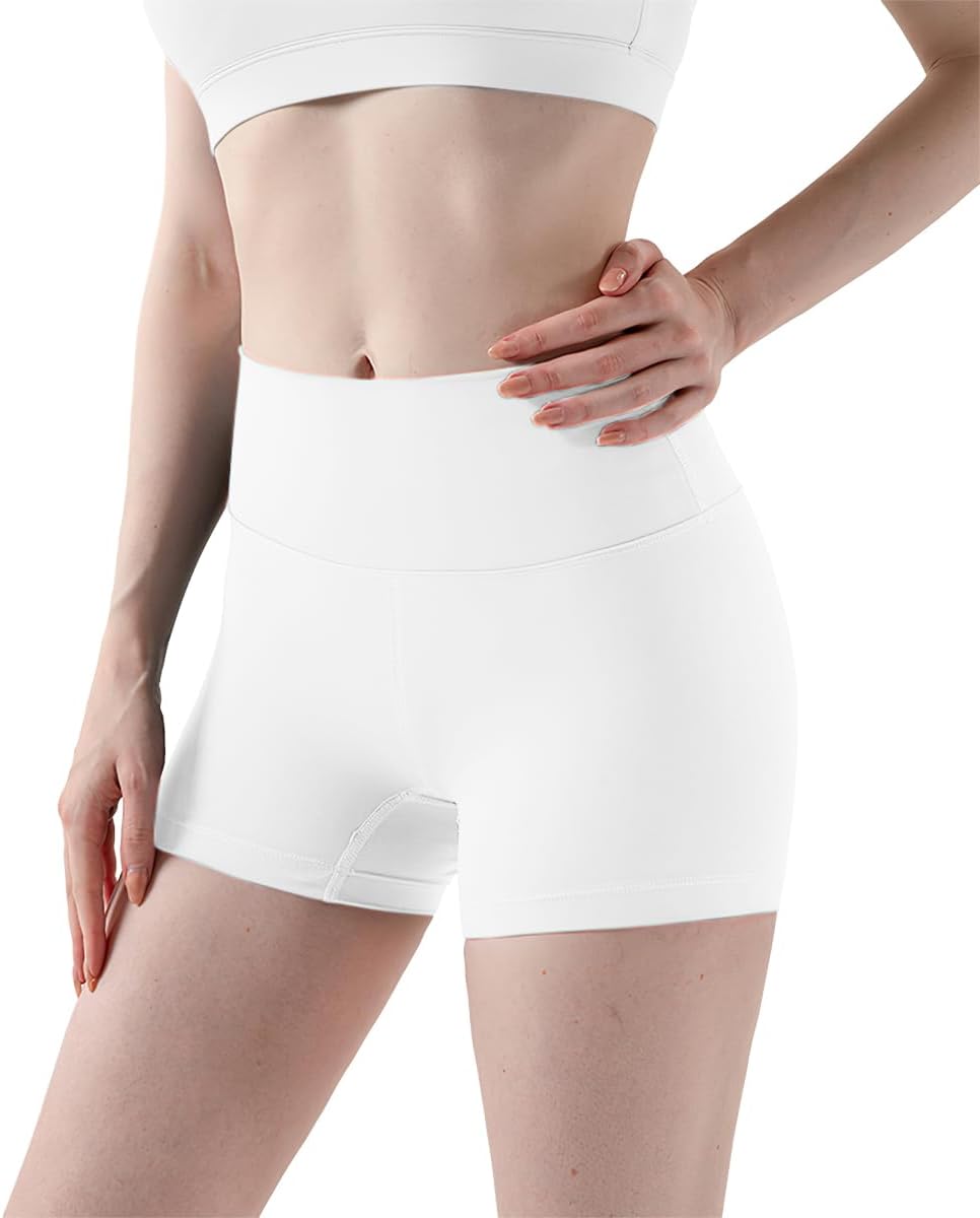 4How Women's High Waisted Yoga Gym Shorts Black Hot Pants Workout Running Cyclin...