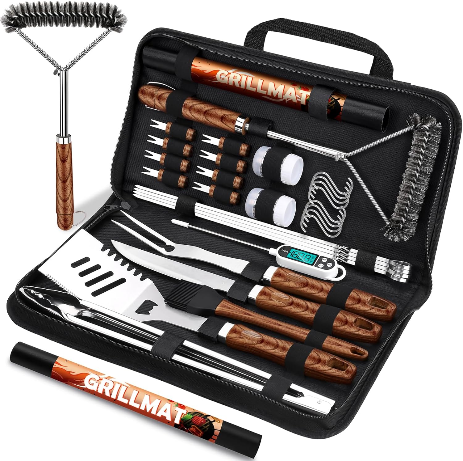 31pcs Stainless Steel BBQ Grill Accessories Set for Men Dad, Heavy Duty Grilling...