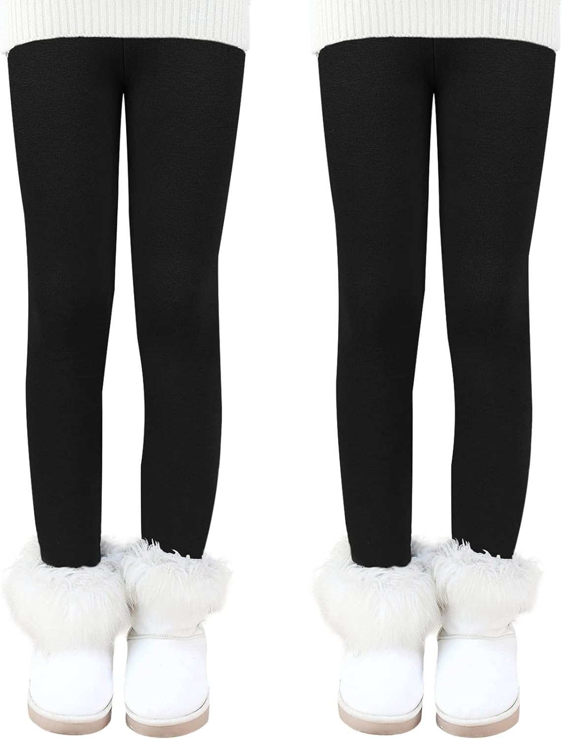 Auranso Girls Winter Warm Cotton Fleece Lined Leggings Thick Thermal Tights Pant...