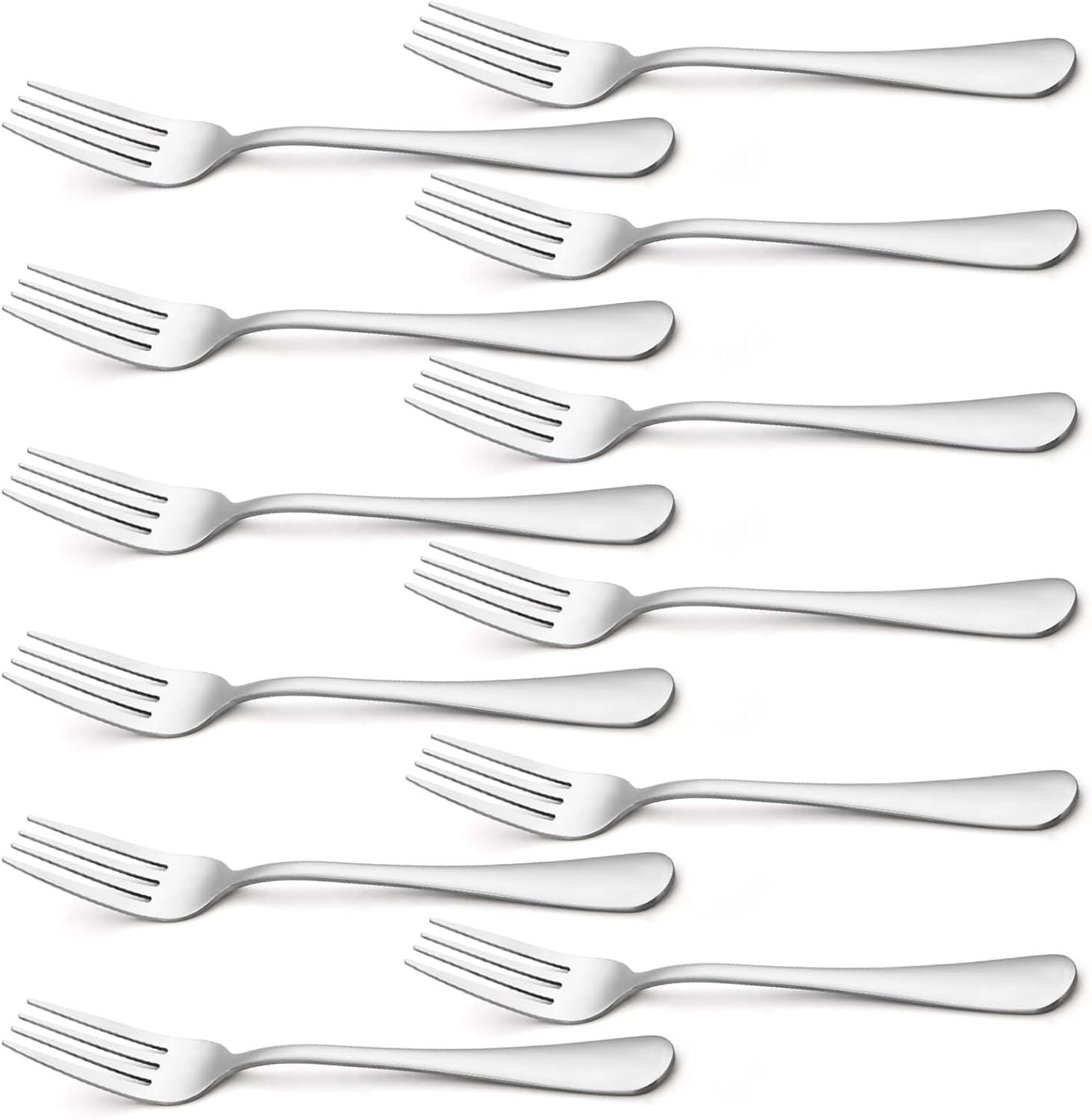 Forks Silverware, Dinner Forks 8 Inches, Briout Forks Set of 12 Premium Food Gra...
