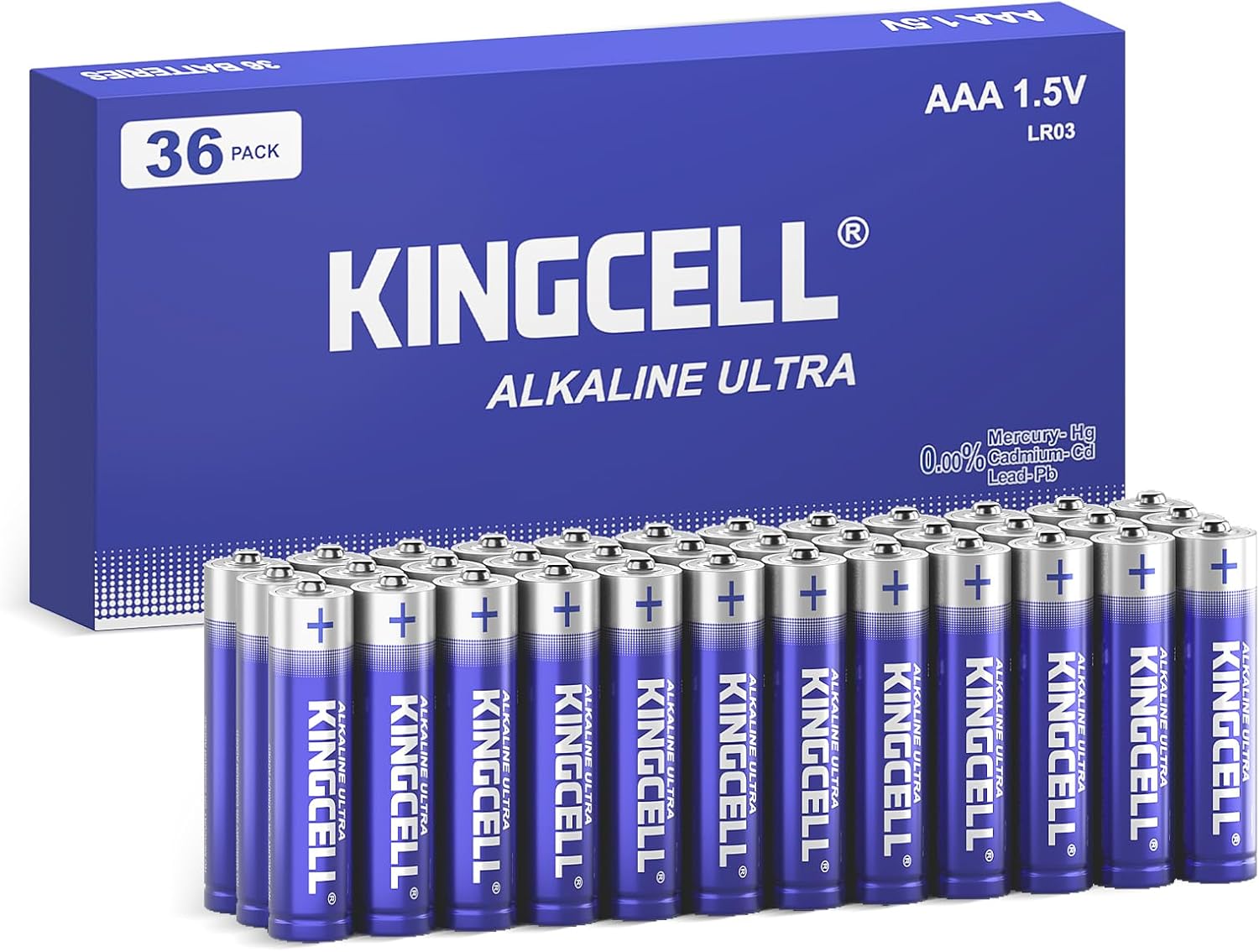 Kingcell AAA Batteries, Alkaline 1.5V Batteries 36 Pack, Triple AAA Batteries wi...