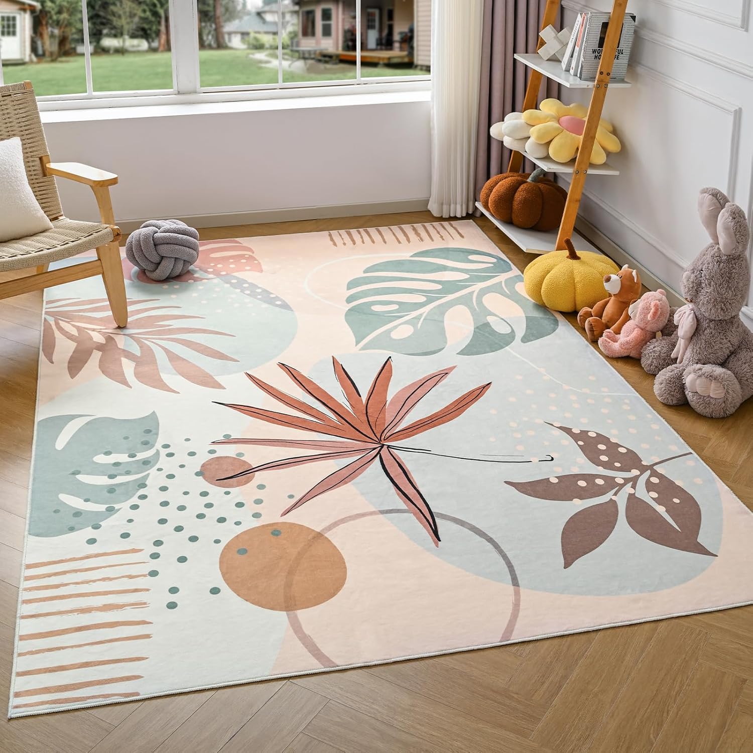 OIGAE 5x7 Area Rugs, Washable Nursery Rug for Bedroom, Living Room, Soft Low Pil...