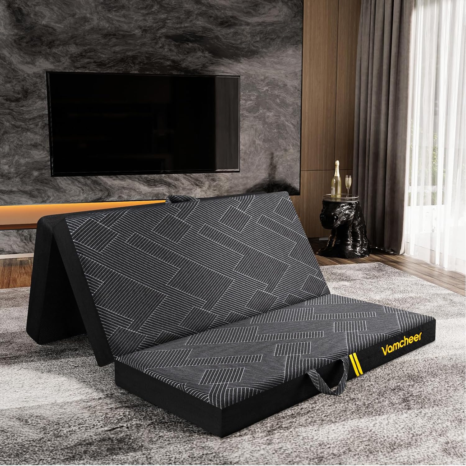 Vamcheer Tri Folding Mattress, 6 inch Queen Foldable Mattress, Tri-fold Memory F...