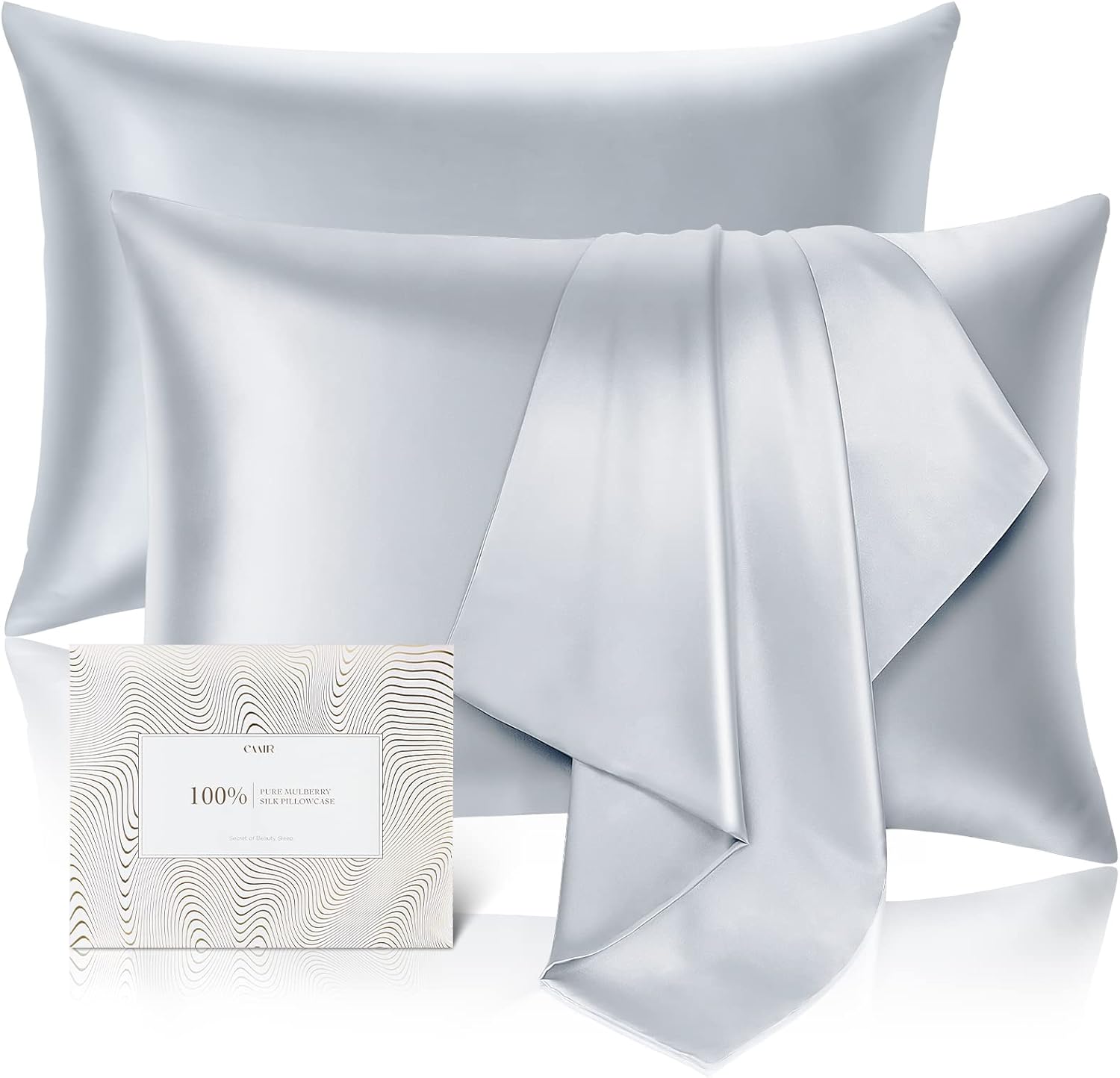 100% Pure Mulberry Silk Pillowcase for Hair and Skin - Allergen Resistant Dual S...