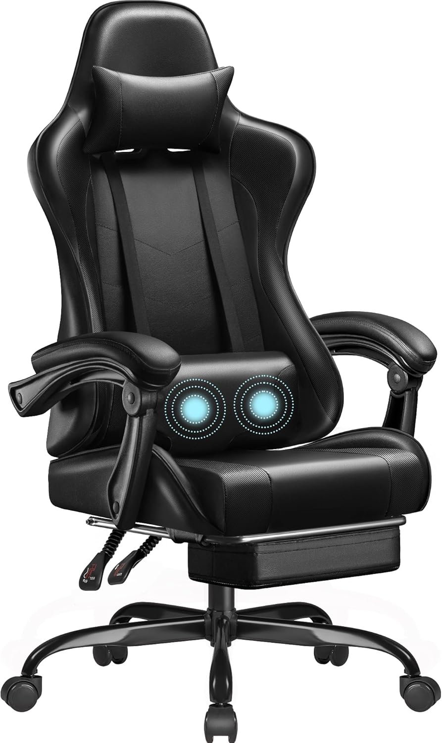 Homall Gaming Chair, Video Game Chair with Footrest and Massage Lumbar Support,...