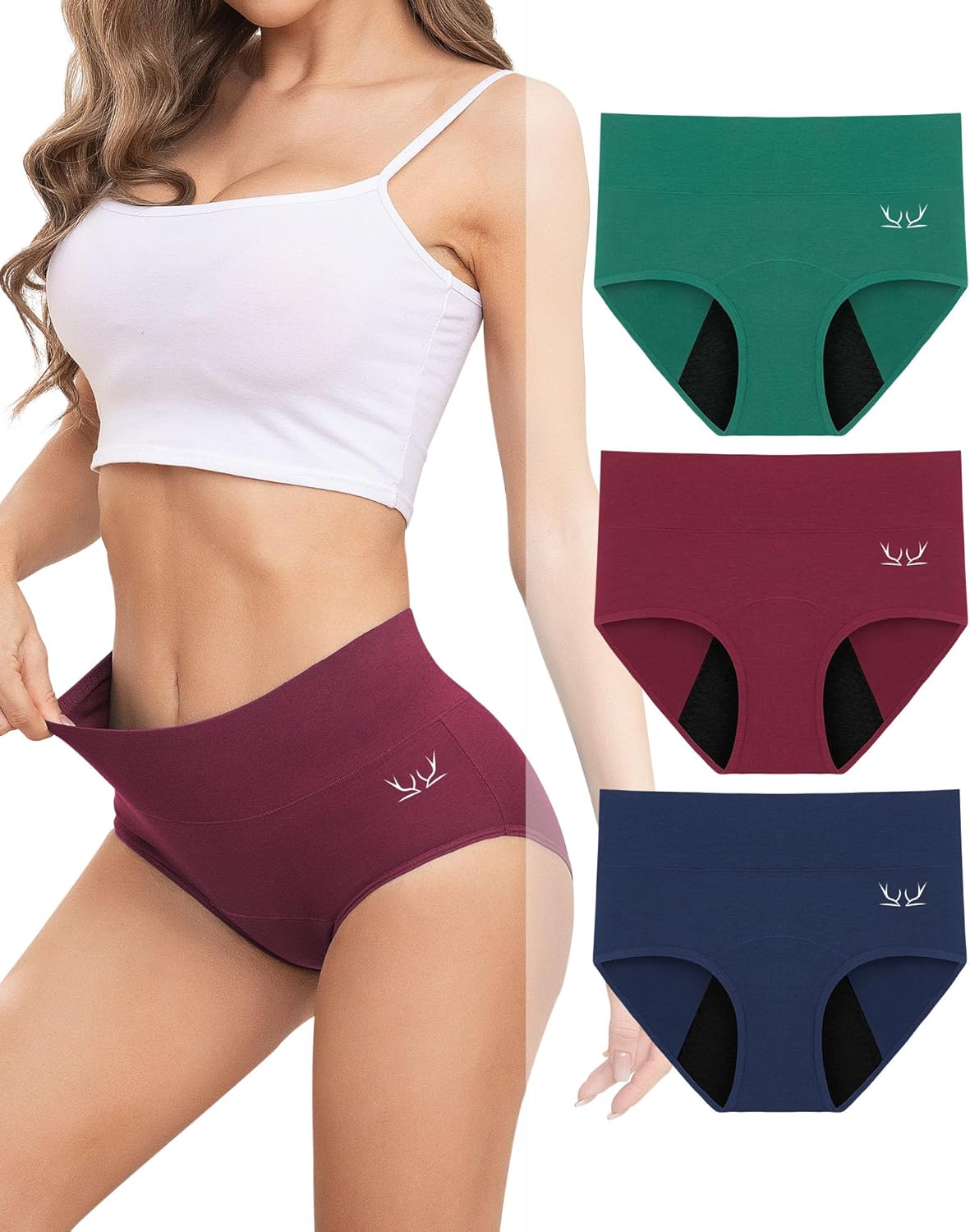Rdiner Heavy Flow High Absorbency Period Underwear Women, Leakproof Panties Post...