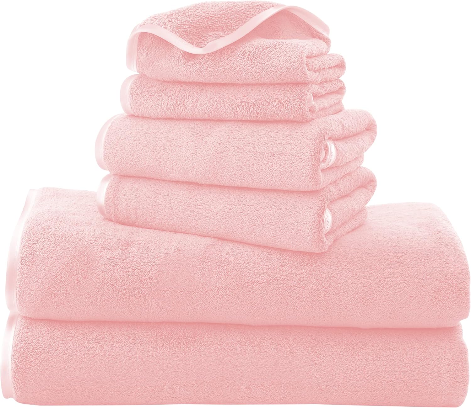 TENSTARS Luxury Silk Hemming Towel Set - Light Thin Quick Drying - 2 Bath Towels...
