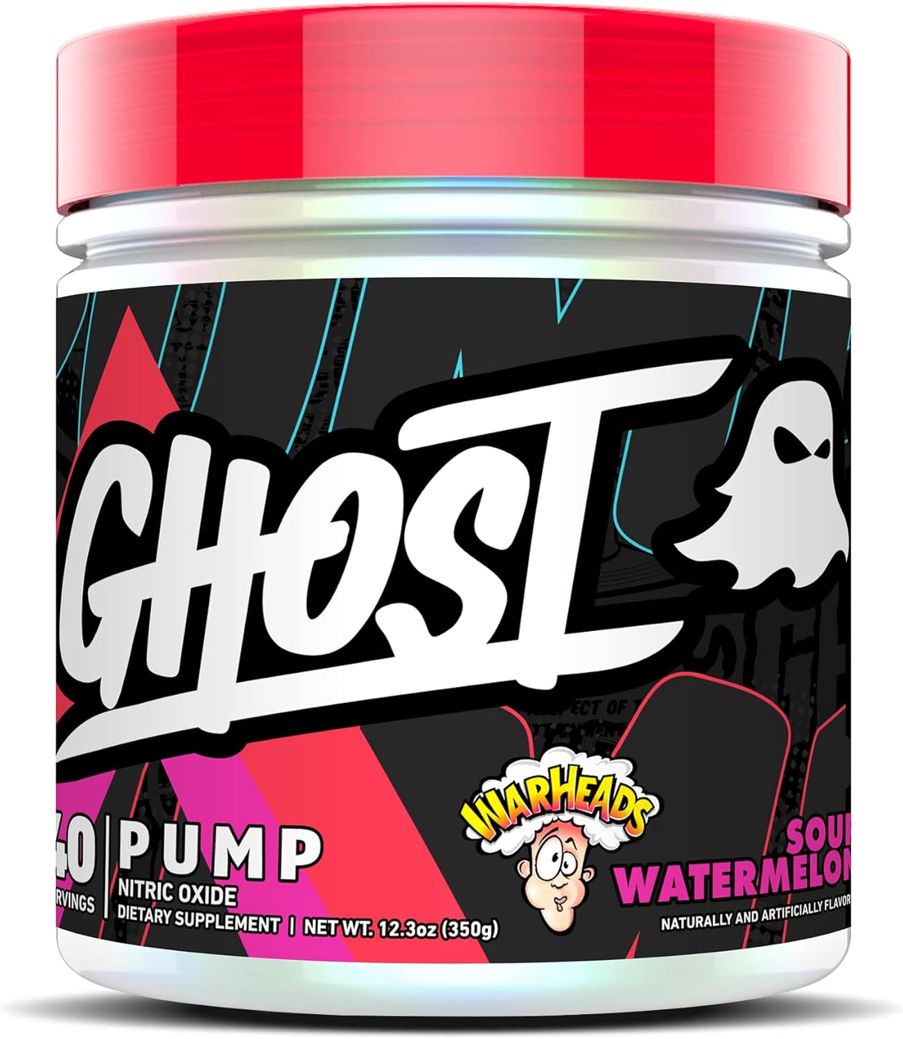 GHOST Pump Nitric Oxide Powder, Warheads Sour Watermelon - 40 Servings - Sugar &...