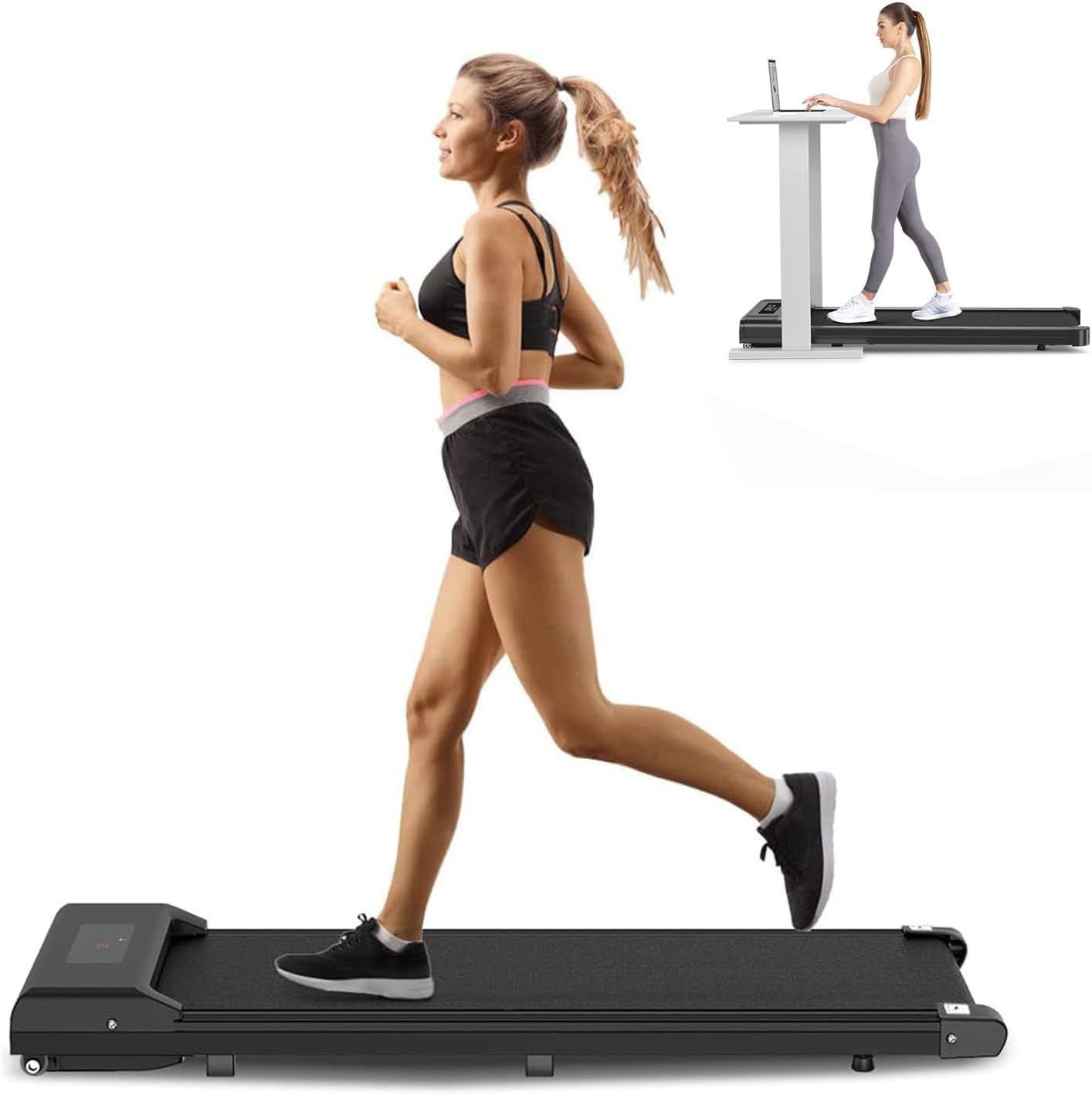 Walking Pad Treadmill, 2.5HP Under Desk Treadmill with Double Shock Absorption |...
