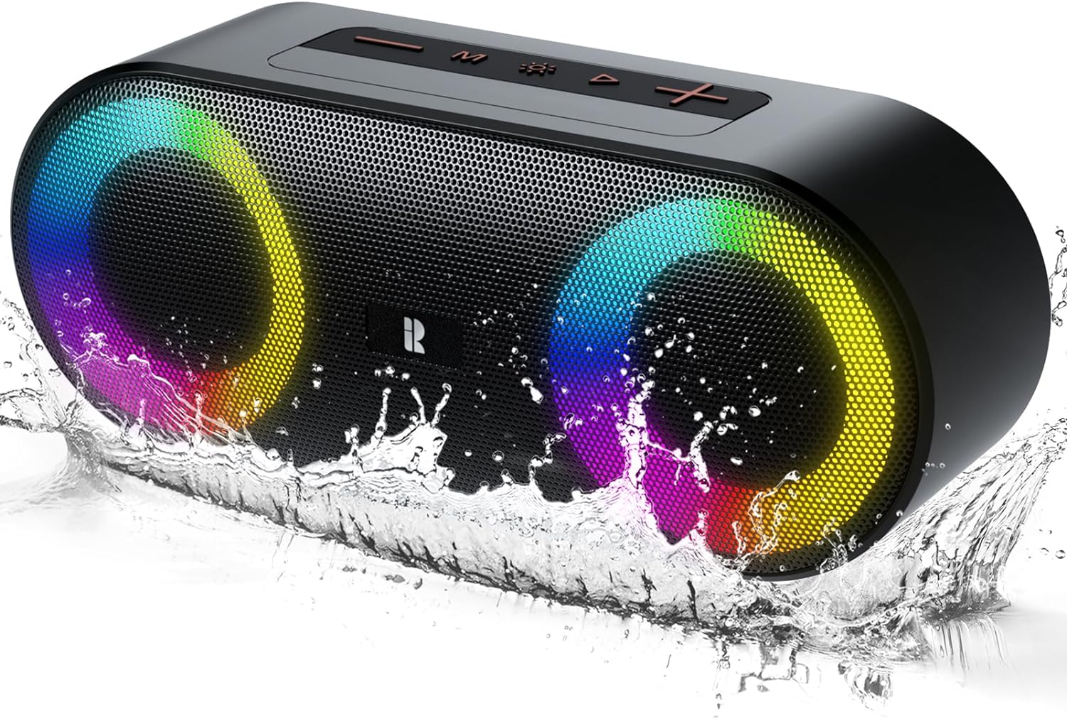 Bluetooth Speakers, [Blod Bass & Dynamic Lights] Portable Wireless Speaker with...
