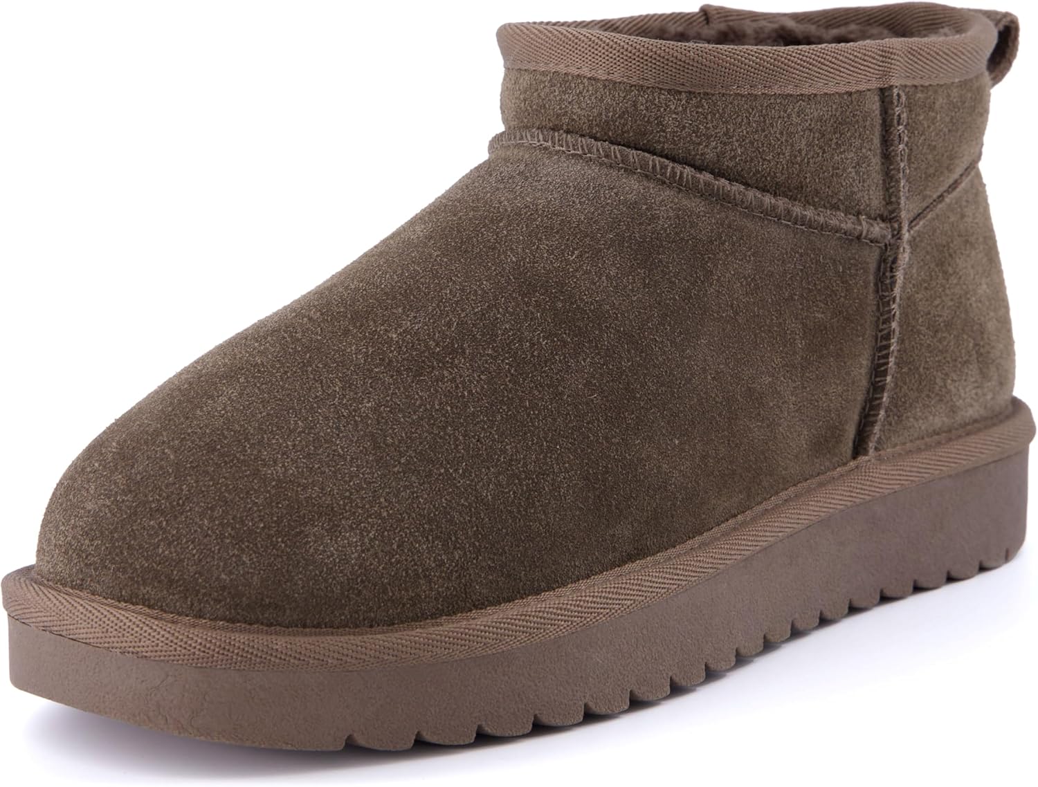 CUSHIONAIRE Women's Hip 2 Genuine Suede Ankle Snow Boots - Pull-On with Cozy Fau...