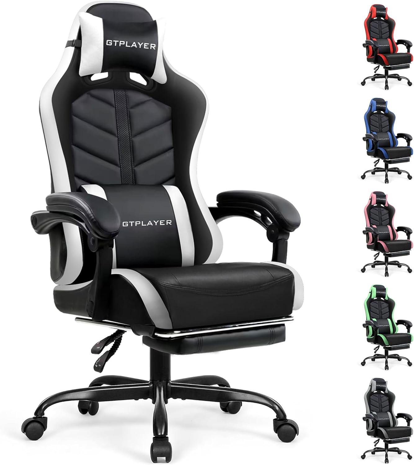 GTPLAYER Gaming Chair with Footrest, Computer Chair for Kids and Adults Office C...