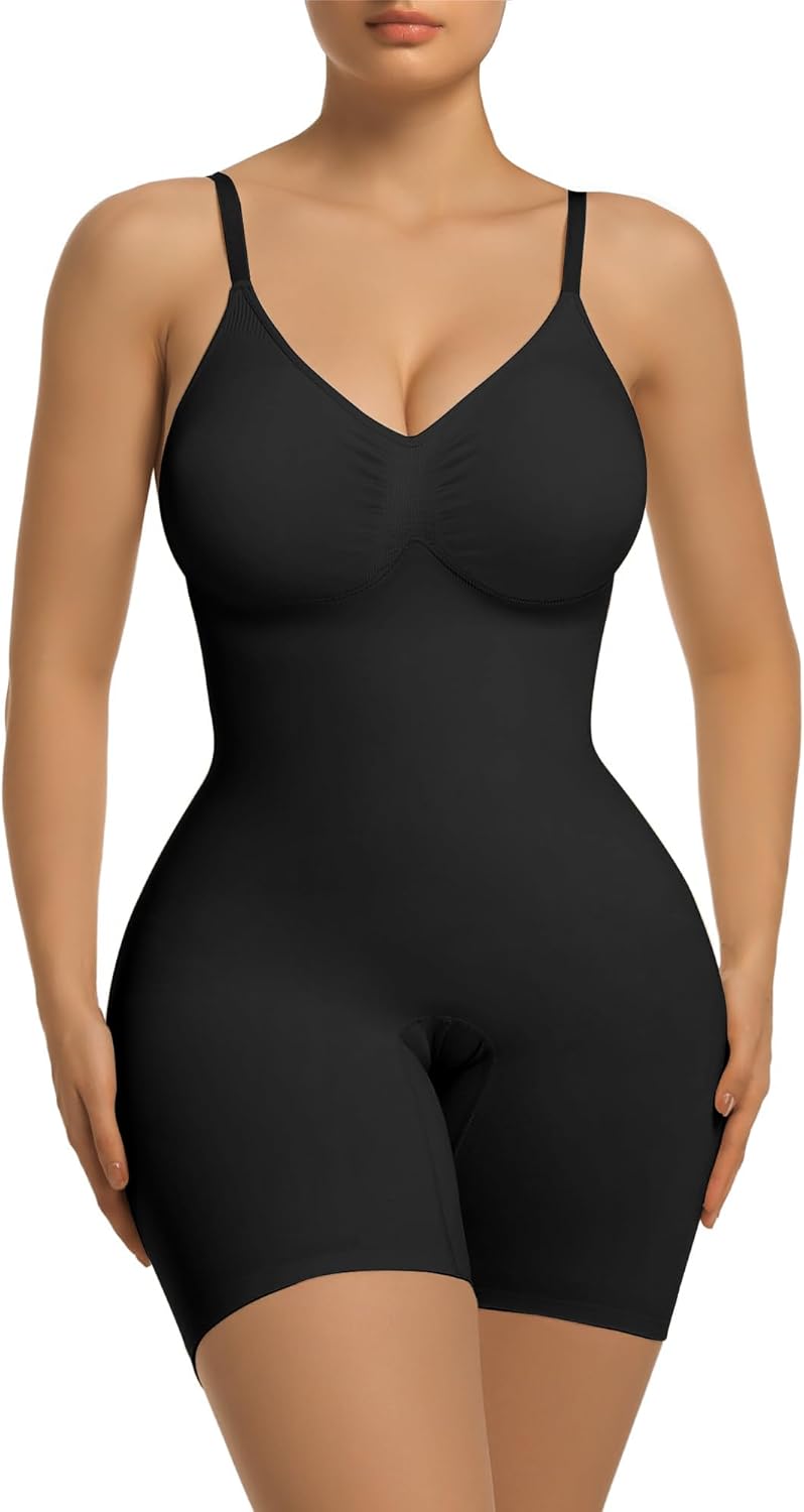 SHAPERX Women's Bra Free Bodysuits Tummy Control Shapewear Mid Thigh Body Shaper...