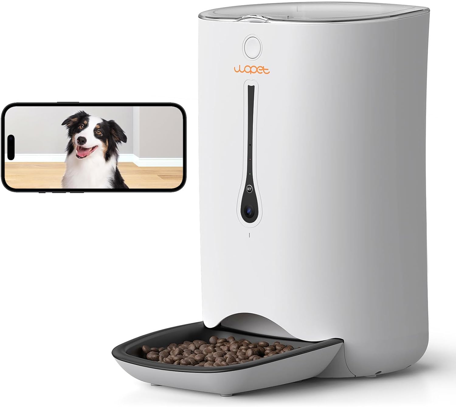 WOPET 7L Automatic Dog Feeder with Camera, 5G WiFi Automatic Cat Food Dispenser,...