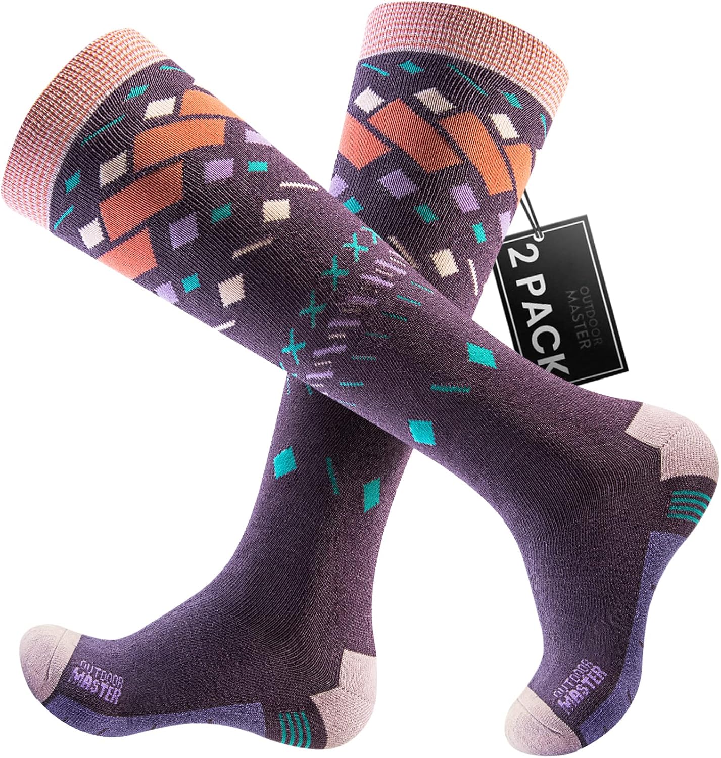OutdoorMaster Unisex Ski Socks,Skiing and Snowboarding Socks for Men & Women wit...