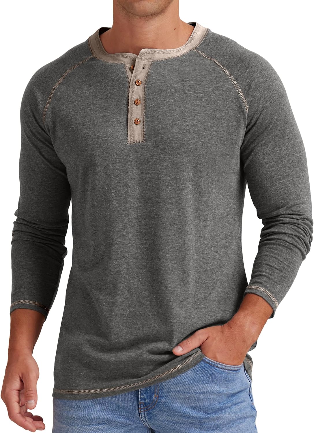 Sailwind Mens Henley Long/Short Sleeve T-Shirt Cotton Casual Shirt 01 Long Sleev...