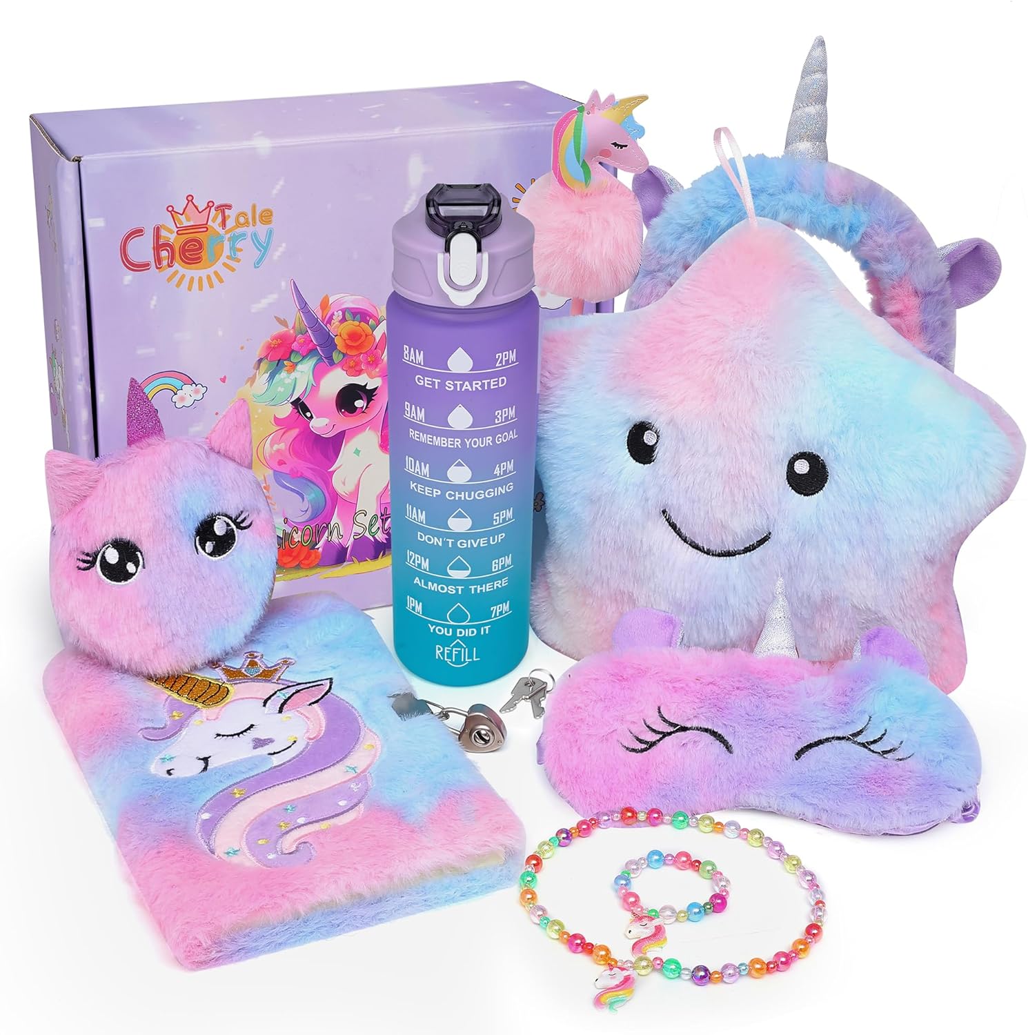 Unicorn Gifts for Girls Age 6-8, Kids Unicorn Toys Set with Light Up Star Pillow...
