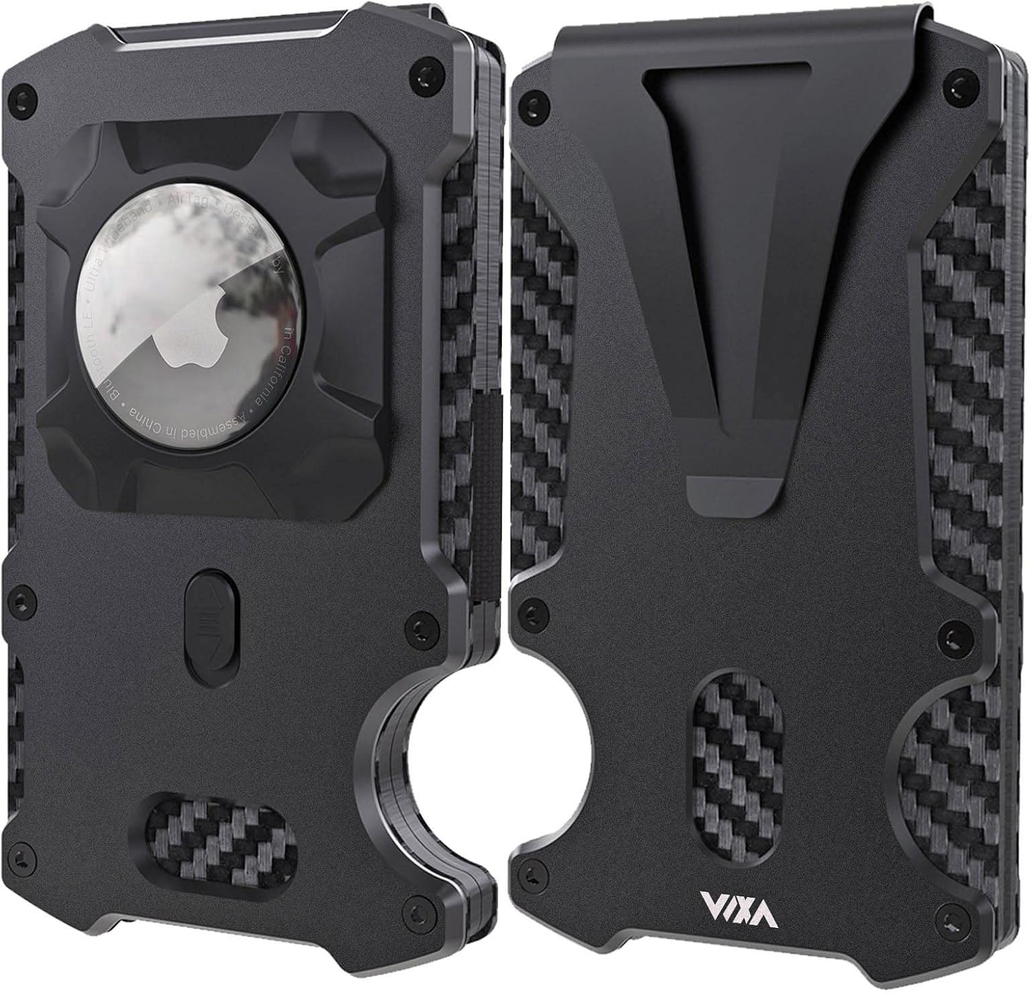 WXM Wallet for Men with AirTag Holder Credit slim Front Pocket Real Carbon Fiber...