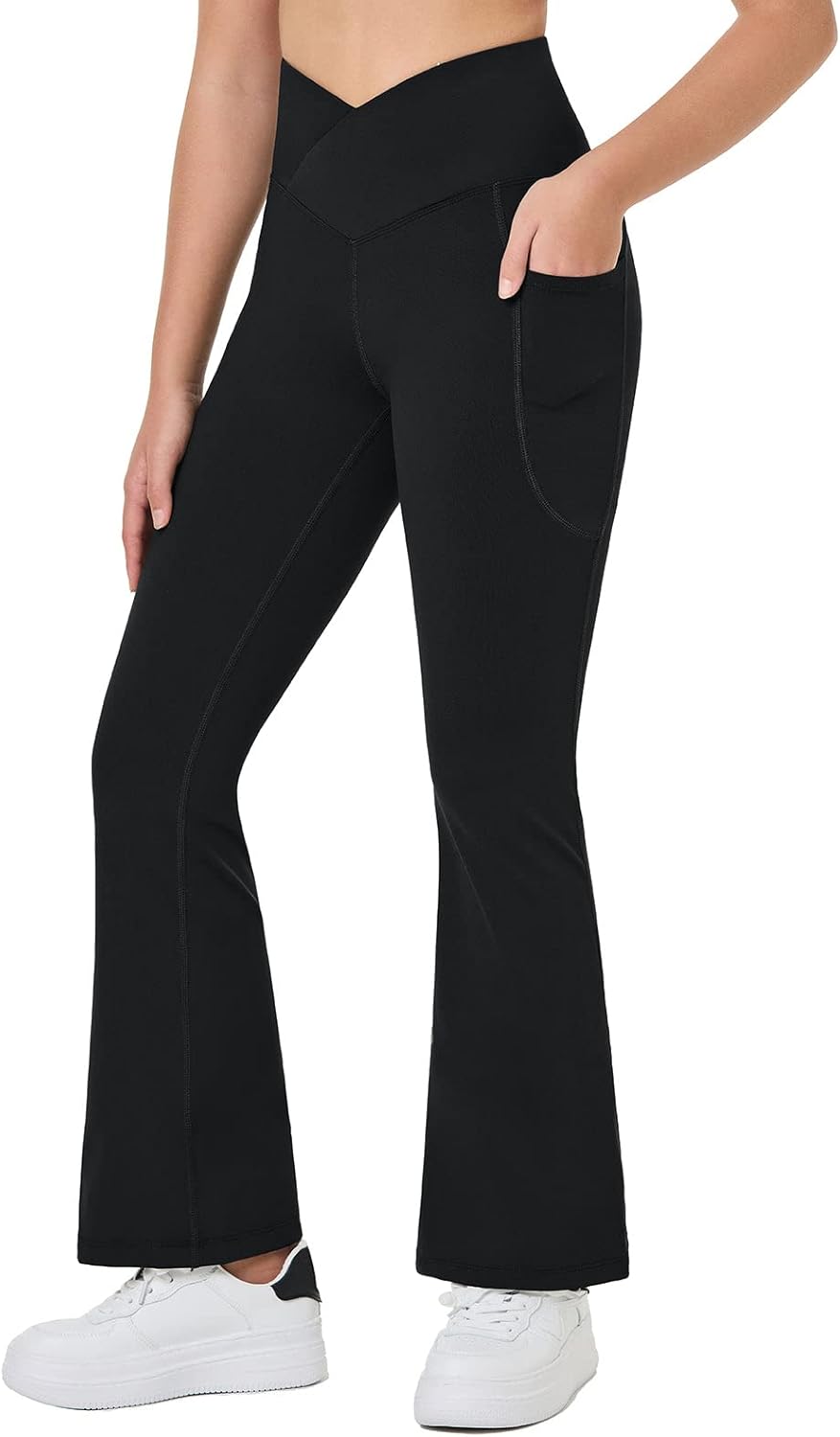 BALEAF Girls' Flare Leggings Cross High Waisted Bootcut Yoga Dance Pants Kids Be...