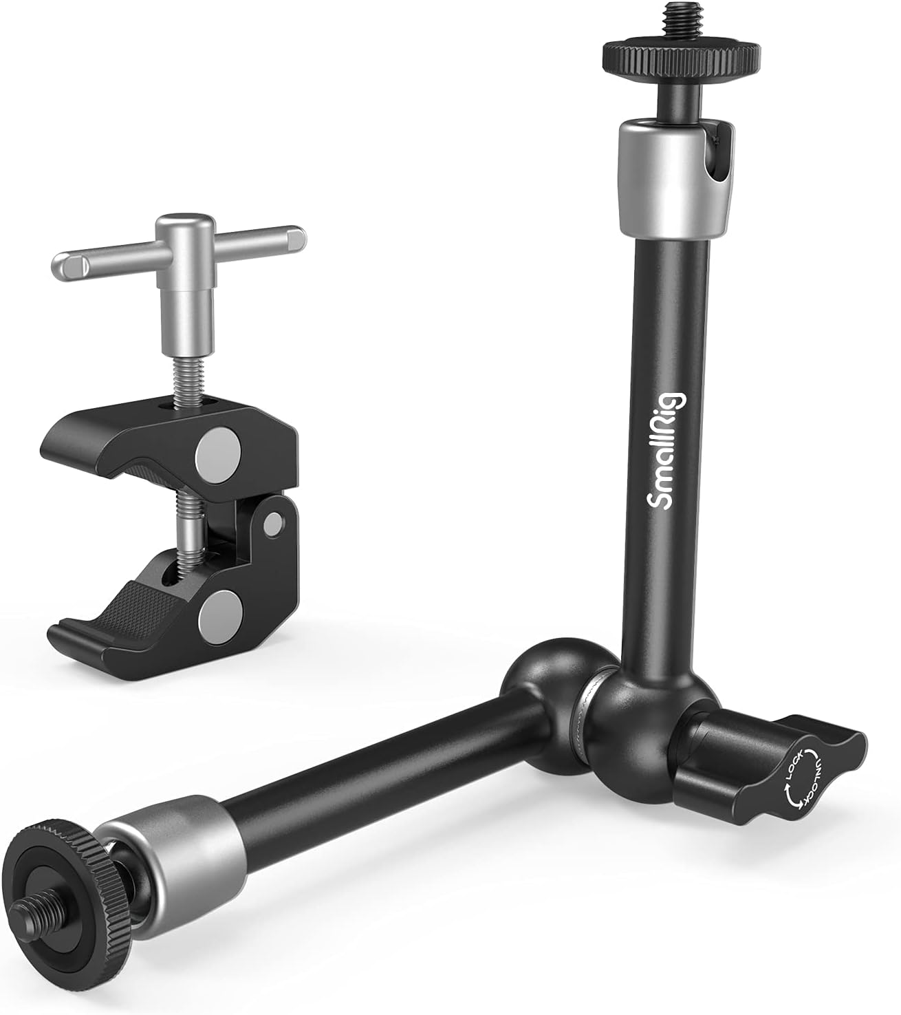 SMALLRIG Clamp w/ 1/4" and 3/8" Thread and 9.8 Inches Adjustable Friction Power...