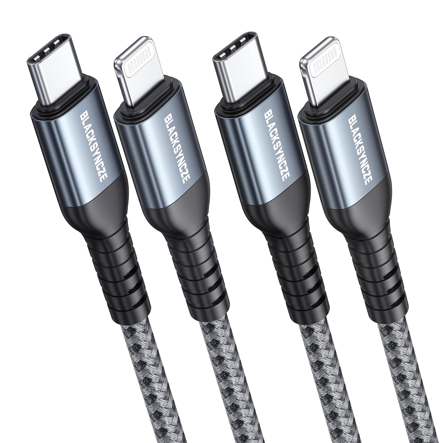 BLACKSYNCZE USB C to Lightning Cable, [2Pack 2M] MFi Certified iPhone Charger Ca...