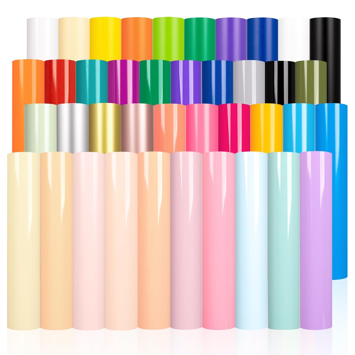 VINYL FROG Permanent Adhesive Vinyl Bundle 40 Pack Adhesive Vinyl Sheets 12''x12...