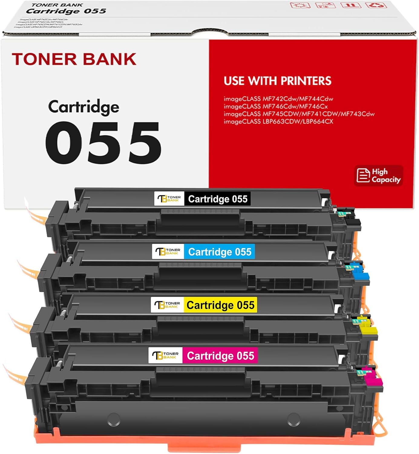 055 Toner Cartridge Set 055H MF743Cdw MF741Cdw Compatible for Canon 055 055H Col...