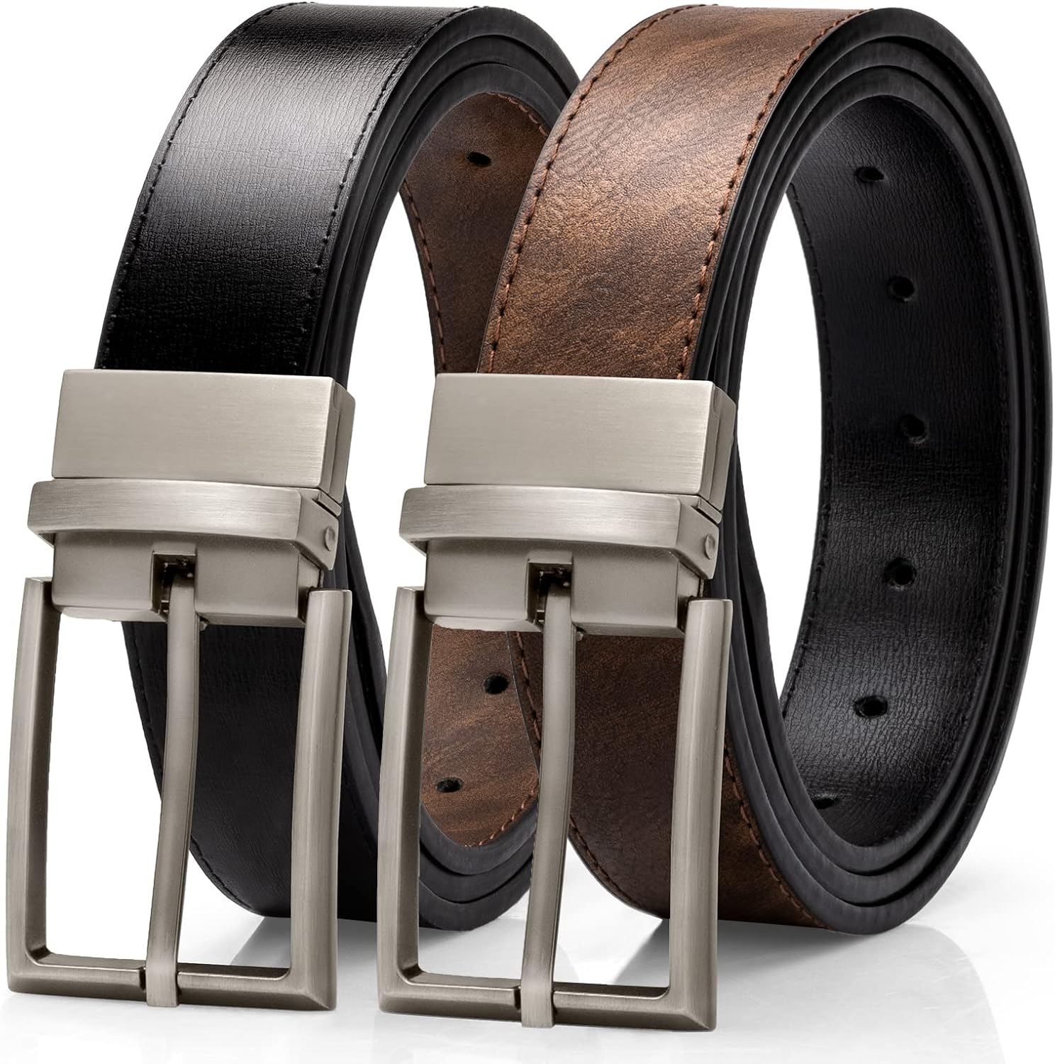 Alphyly Reversible Mens Leather Belt,Ratchet Designer Belts for Men,Ratchet Belt...