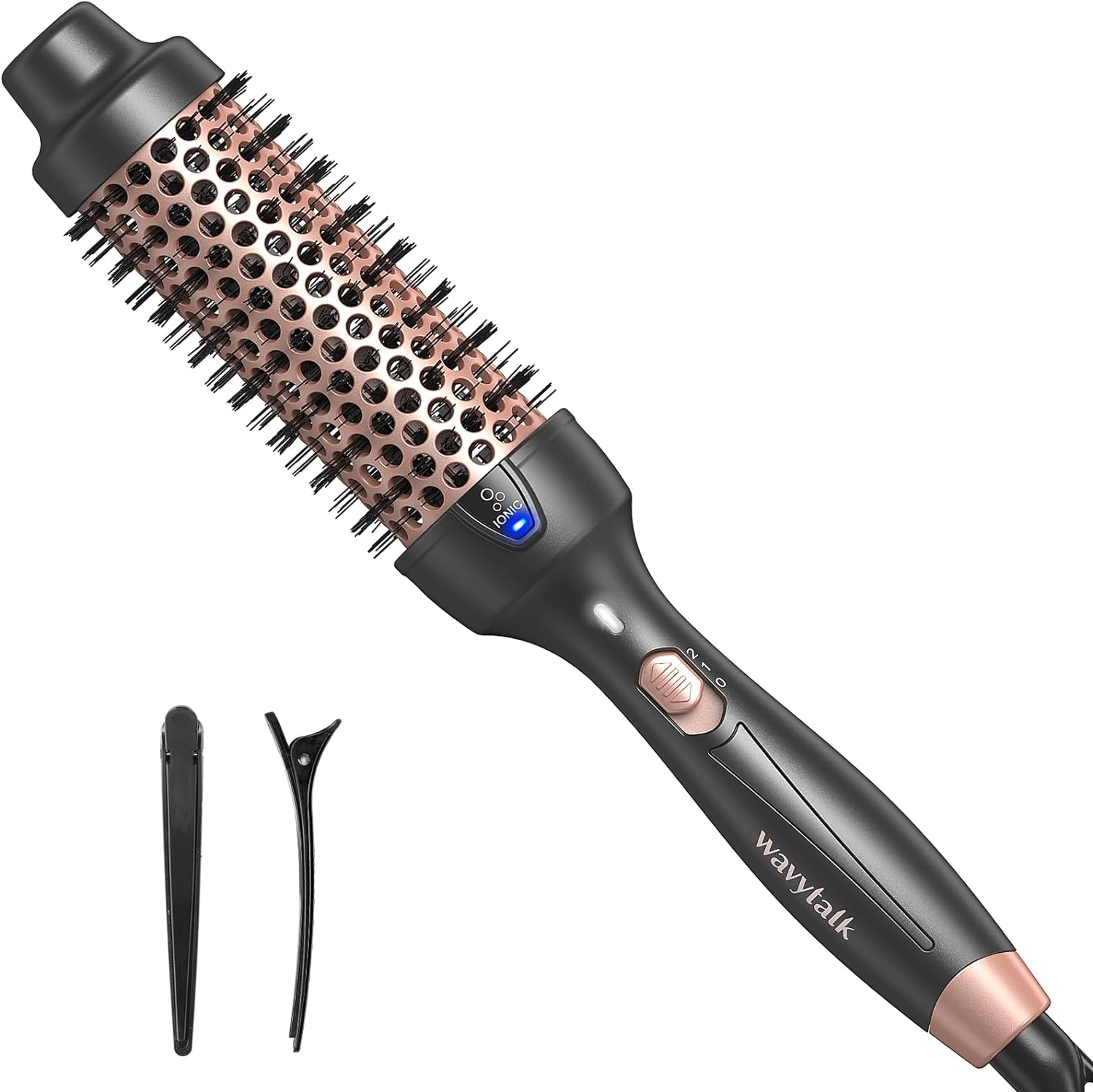 Wavytalk Thermal Brush, Curling Iron Brush with UK Plug, 38 mm Heated Hot Hair B...