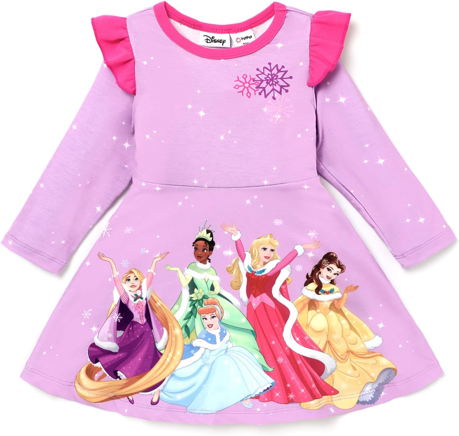 Disney Princess Cinderella Ariel Frozen Elsa Ruffle Sleeve Dress Minnie Mickey M...