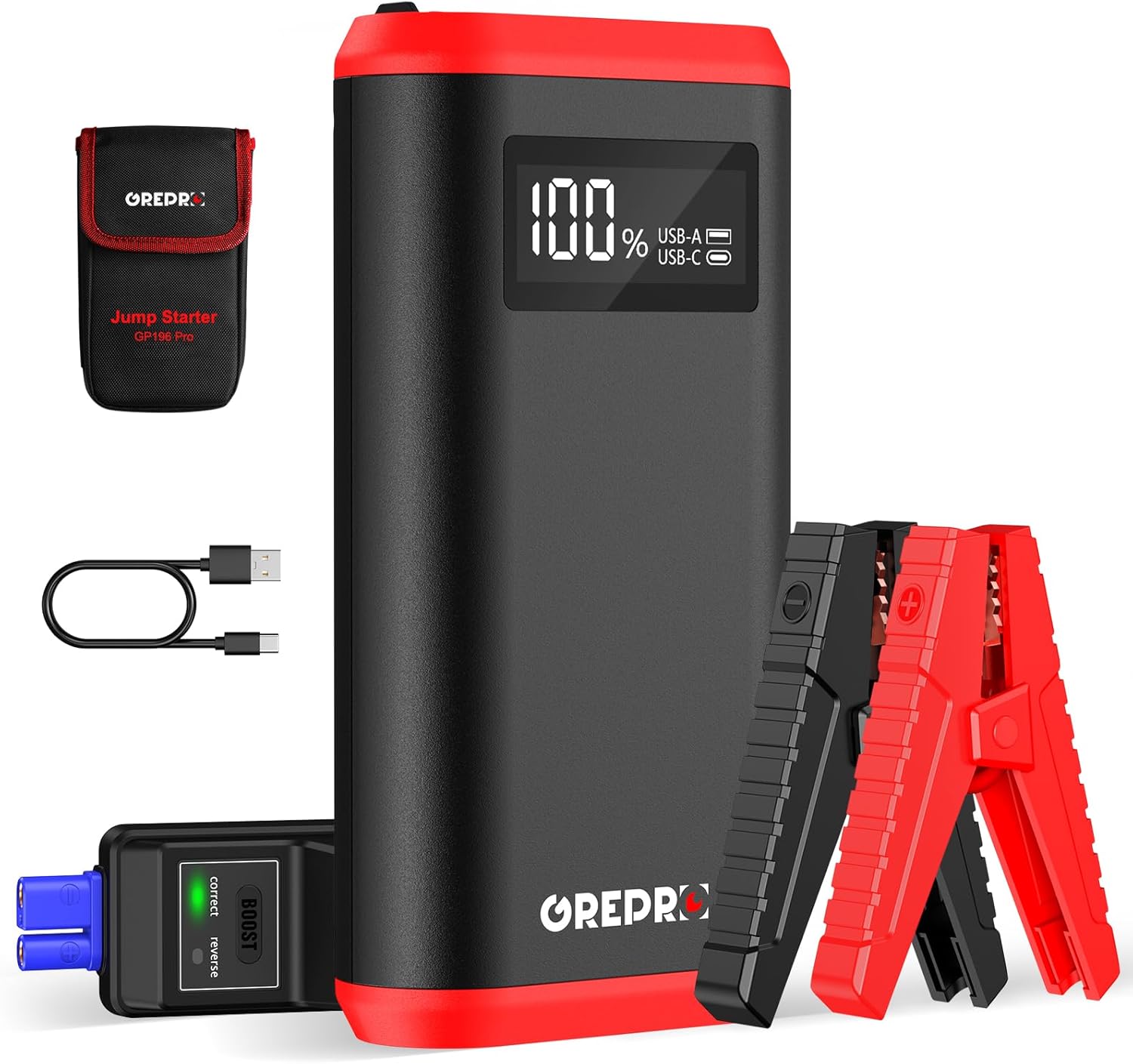 GREPRO Car Battery Jump Starter, 3000A Battery Jumper Starter Portable for Up to...