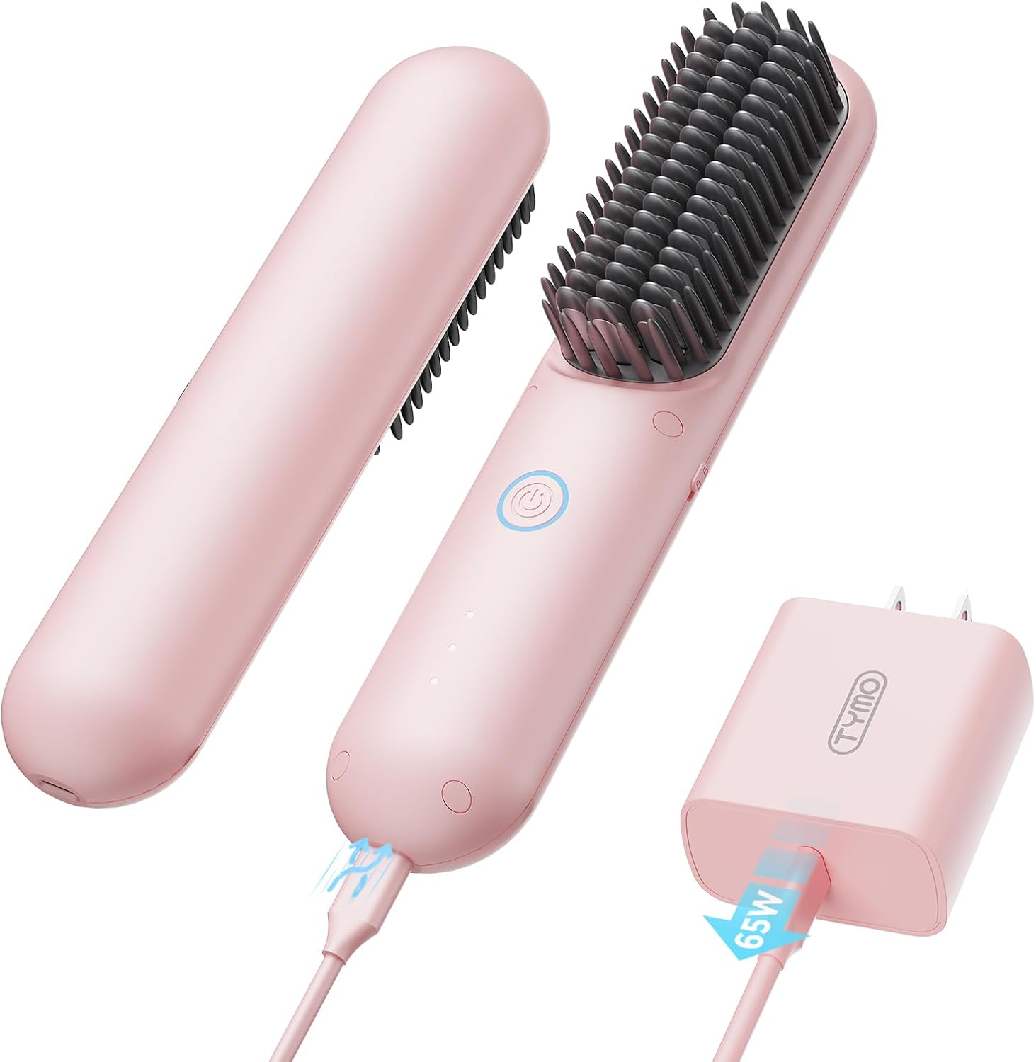 TYMO Cordless Hair Straightener Brush - Porta PRO Portable Straightening Brush f...
