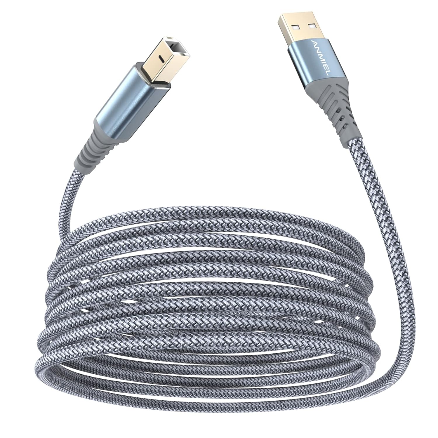ANMIEL Printer Cable 5M, USB Printer Cable High Speed USB 2.0 A Male to Type B M...