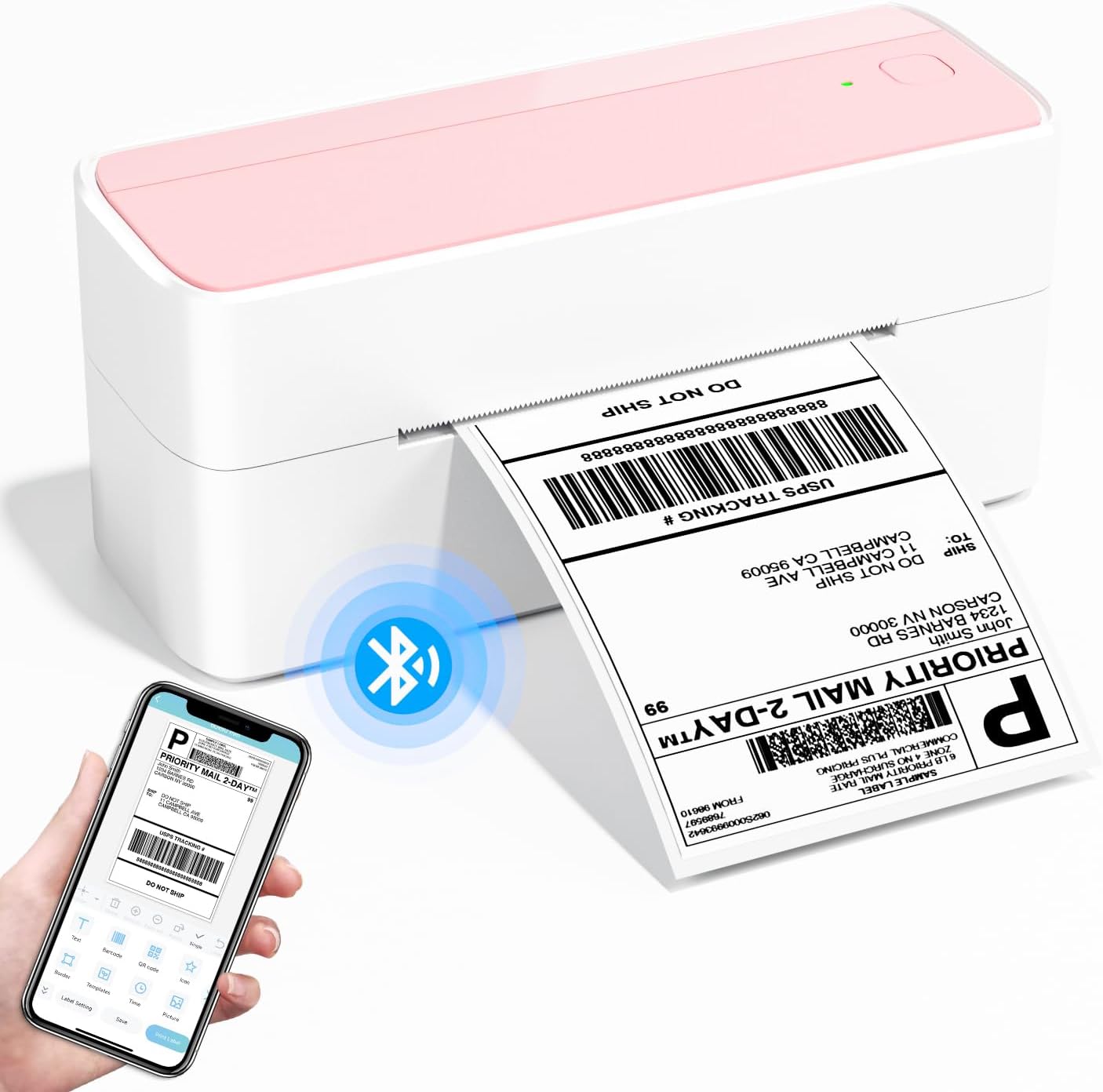 Phomemo 241BT Bluetooth Shipping Label Printer 4x6, Desktop Thermal Label Printe...