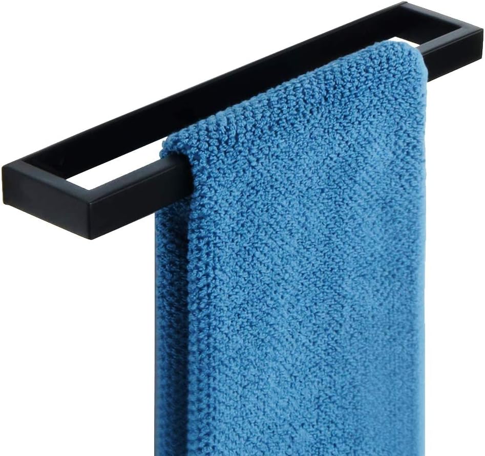 Sayayo Bathroom Towel Holder Hand Towel Ring Black Self Adhesive & Screw Towel R...