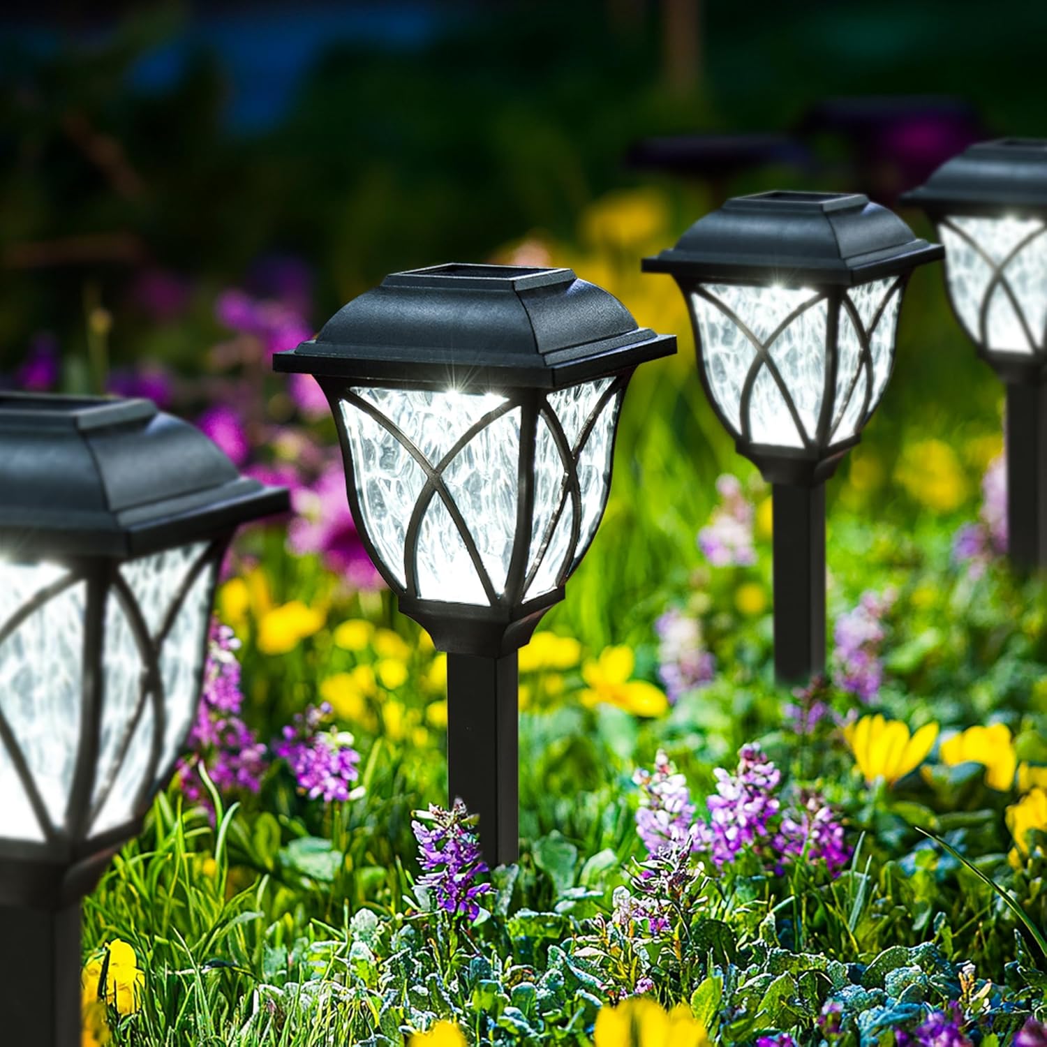 GIGALUMI Solar Lights Outdoor Waterproof, 6 Pack LED Solar Garden Lights, Solar...