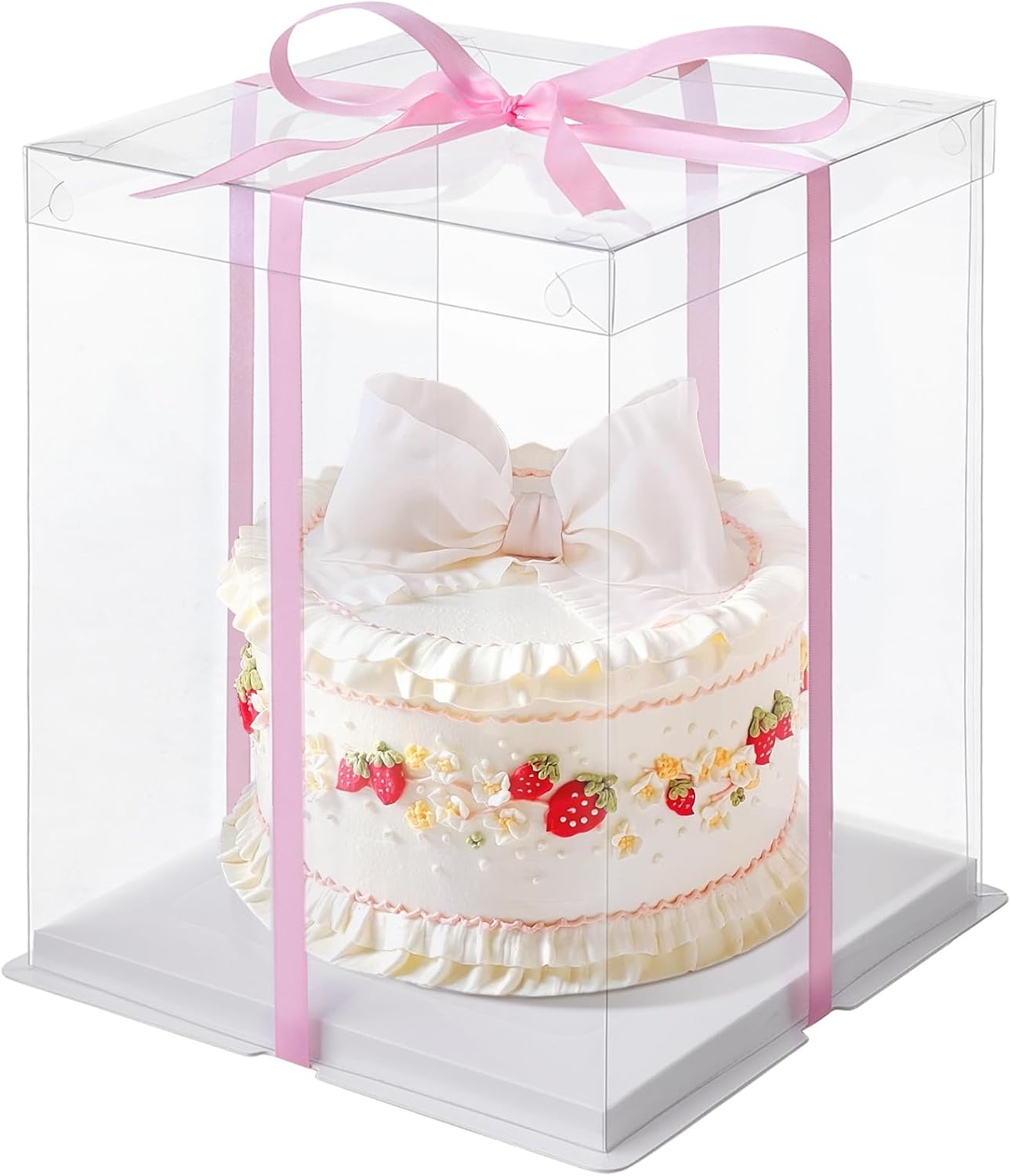 Warmiehomy Clear Cake Box, 6 inch 22x22x32CM Tall Cake Box, Transparent Gift Box...