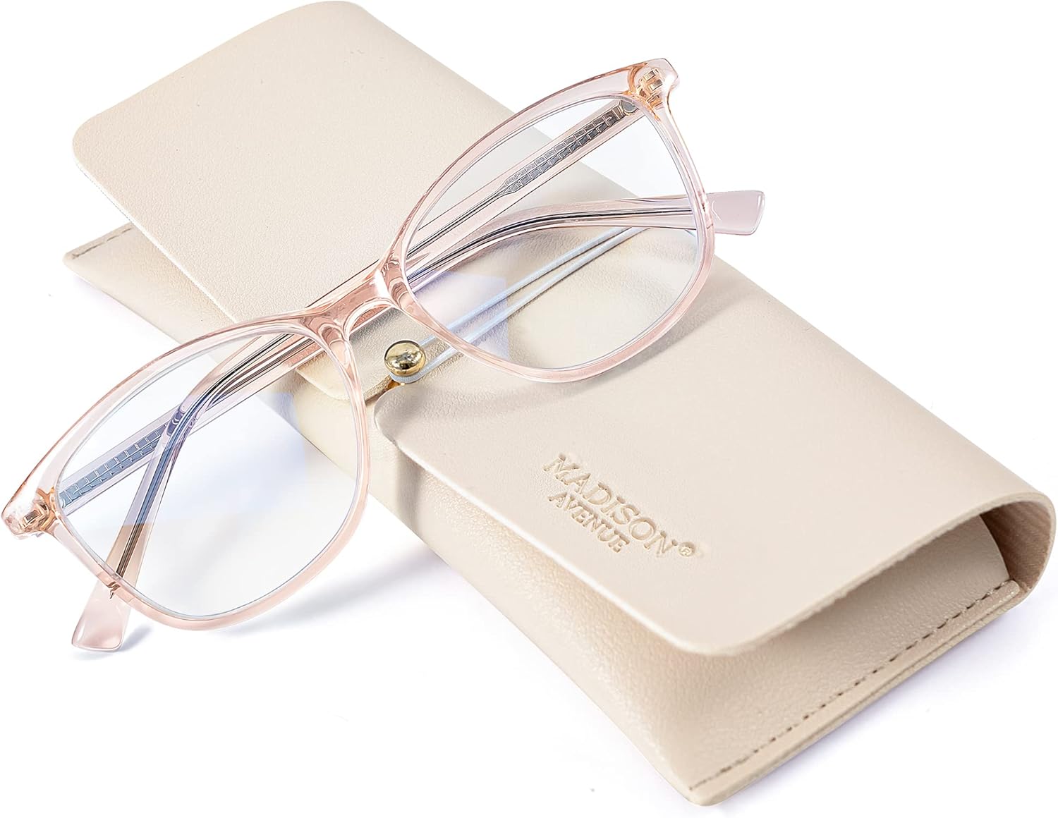 Madison Avenue Square Vintage TR90 Blue Light Blocking Reading Glasses for Women...