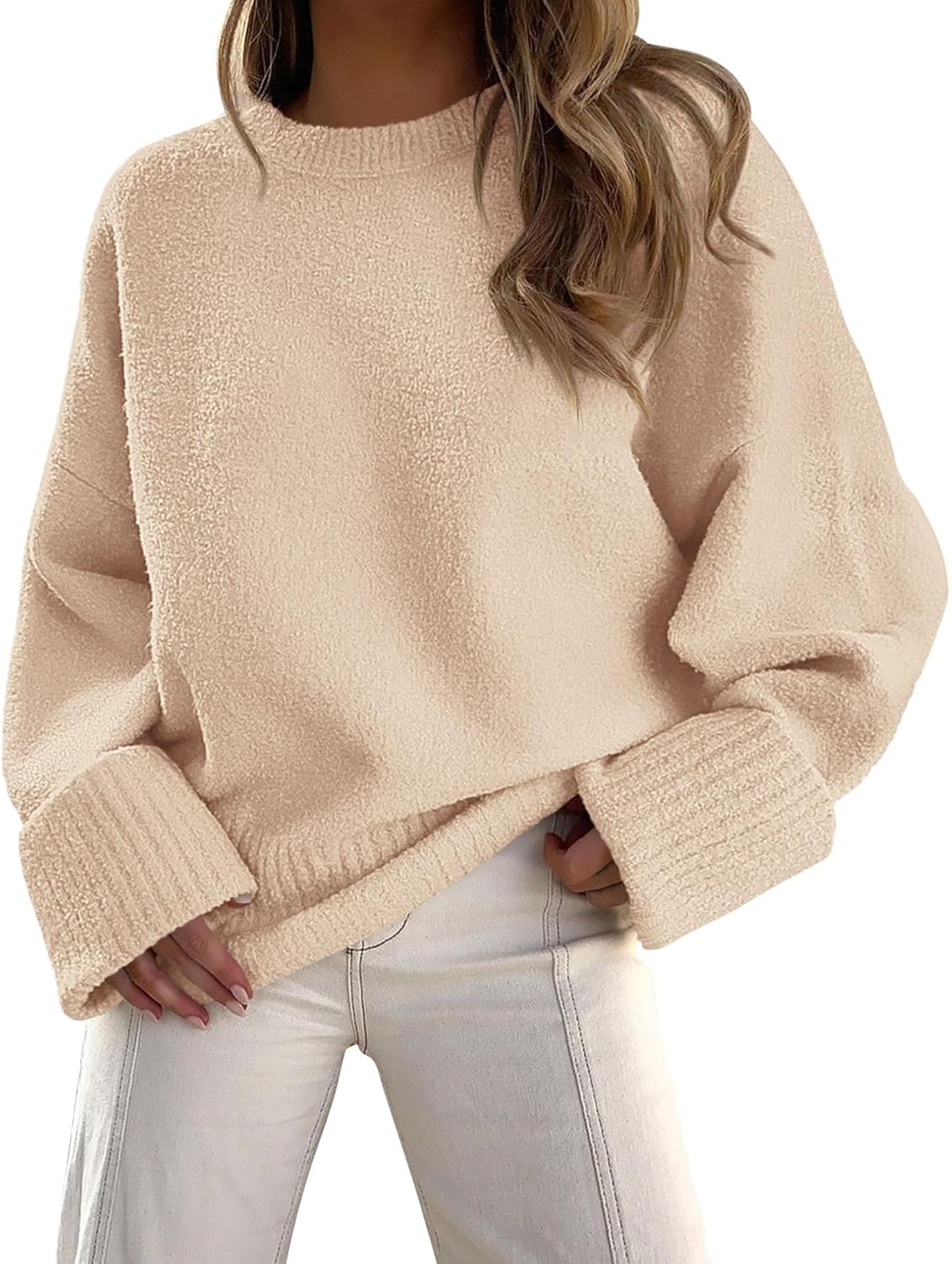 PRETTYGARDEN Women's Fall Oversized Sweaters Casual Crewneck Pullover Long Sleev...