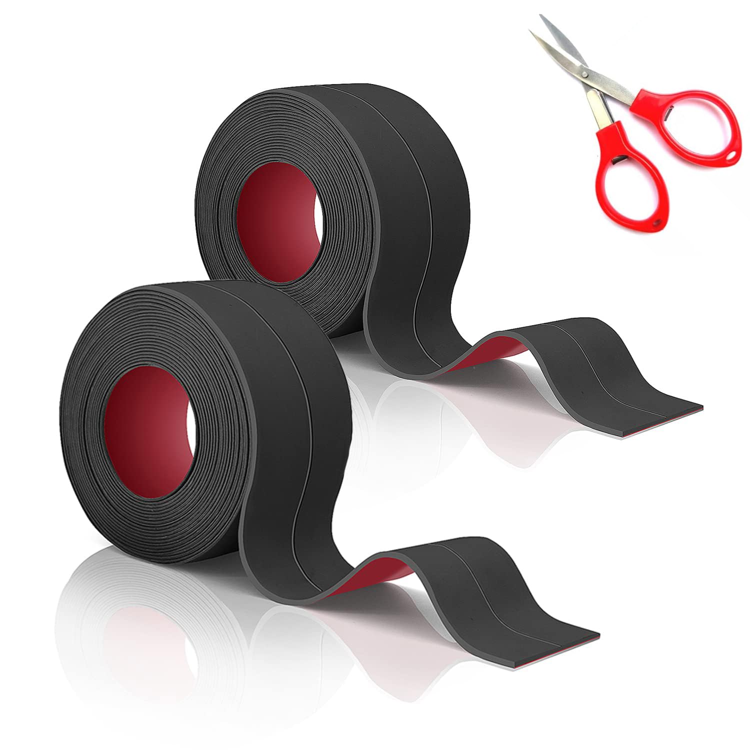 2 Rolls Bath Sealant Strip, Simple Seal Tape, Simple Seal Tape for Bathroom, Sho...